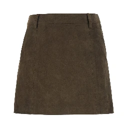 ALTER-SUEDE MINI SKIRT with polyester fabric and brown color for women