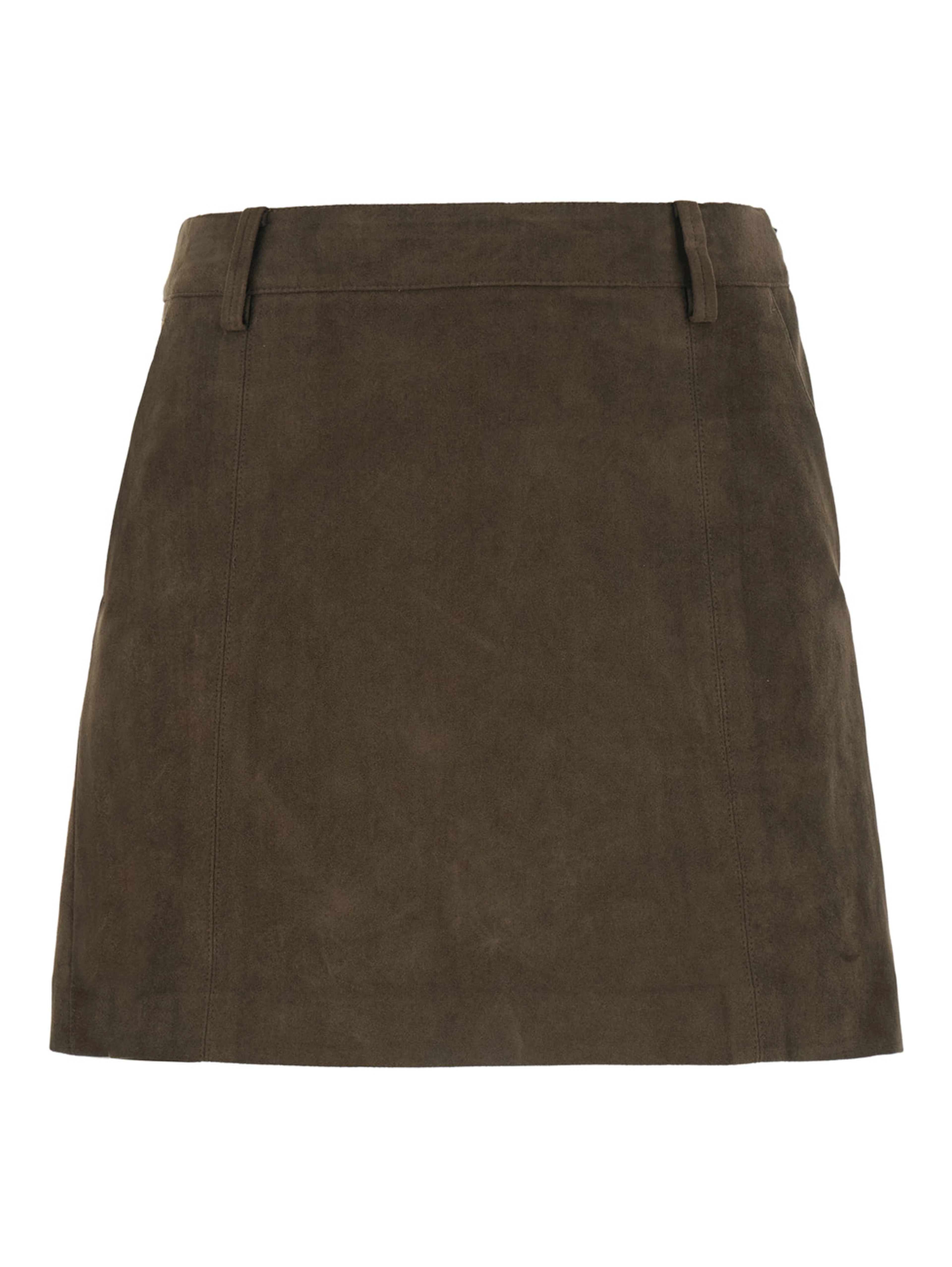 ALTER-SUEDE MINI SKIRT with polyester fabric and brown color for women