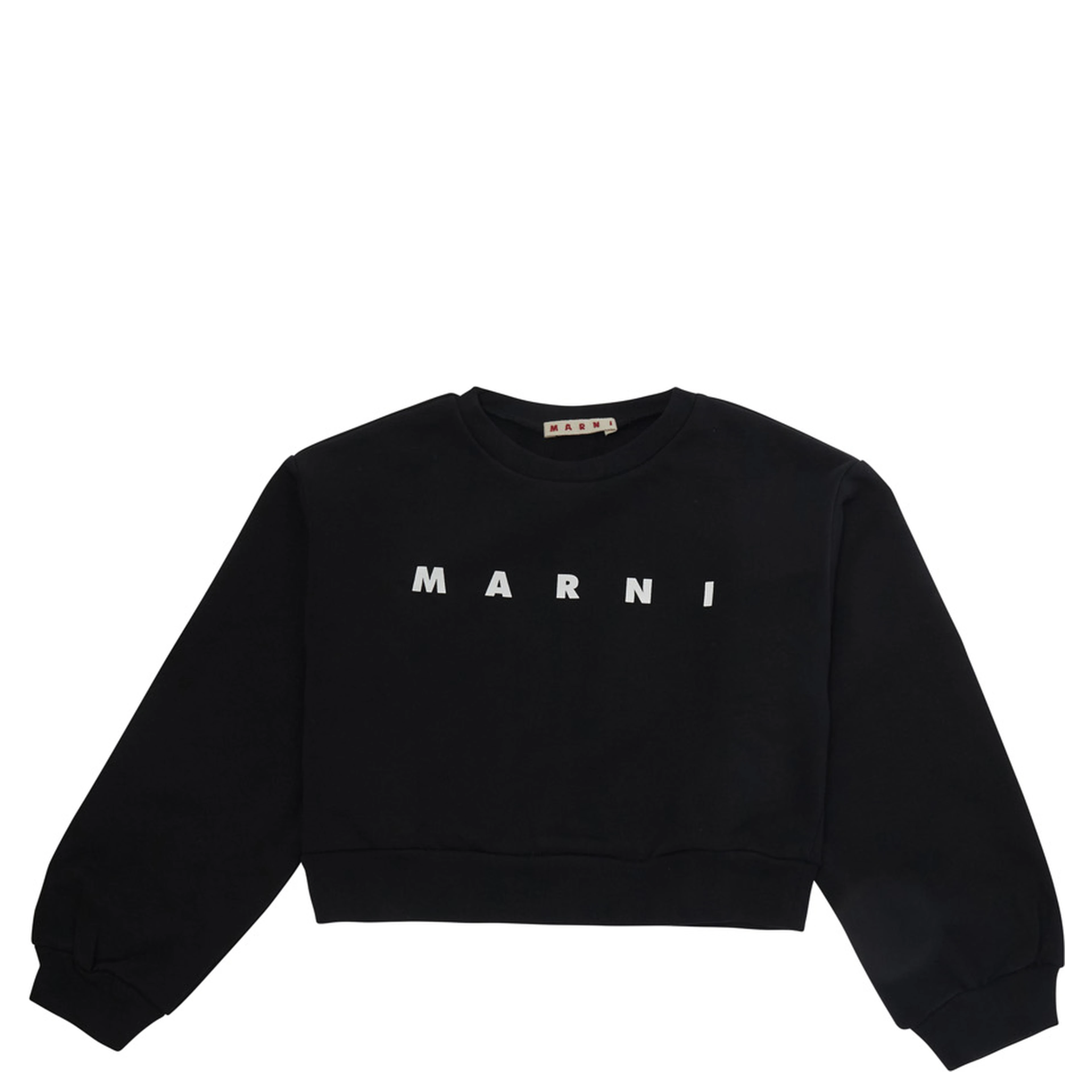 black Crewneck sweatshirt with logo on the front in cotton Girl