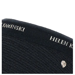 Carter Black Hat with Wide Brim with Logo in Cotton Women