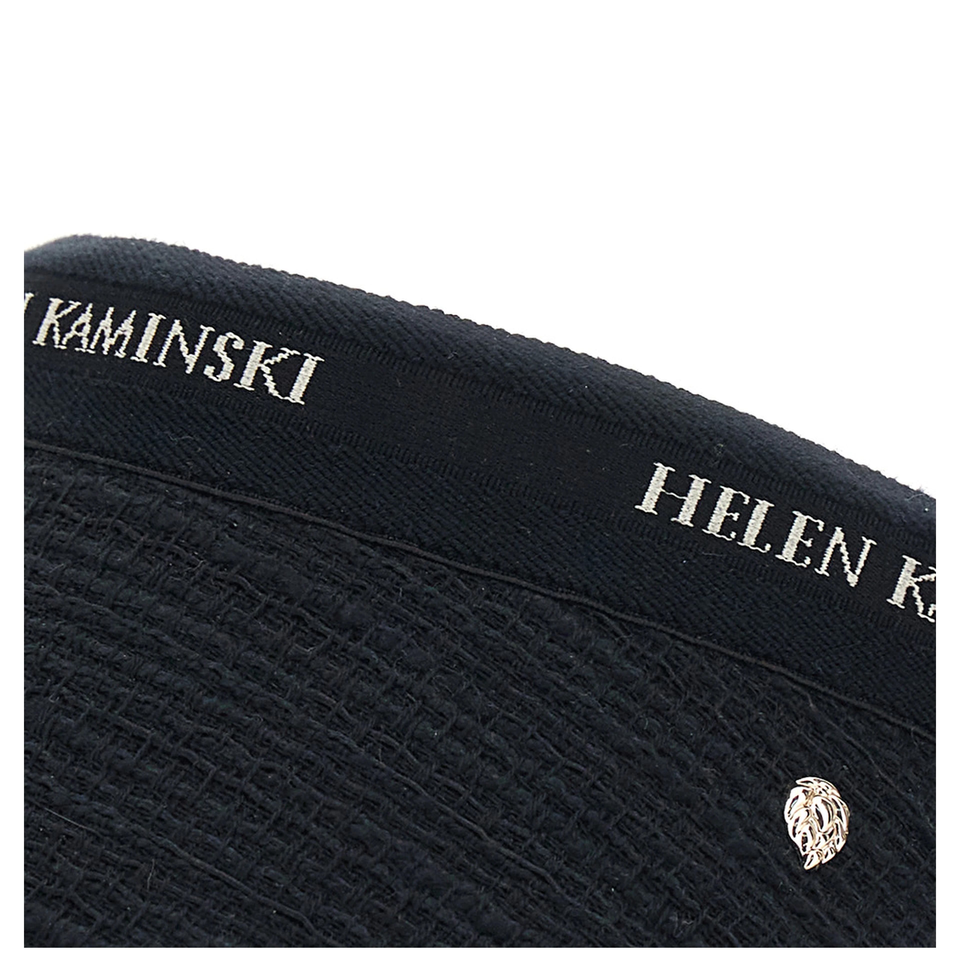 Carter Black Hat with Wide Brim with Logo in Cotton Women