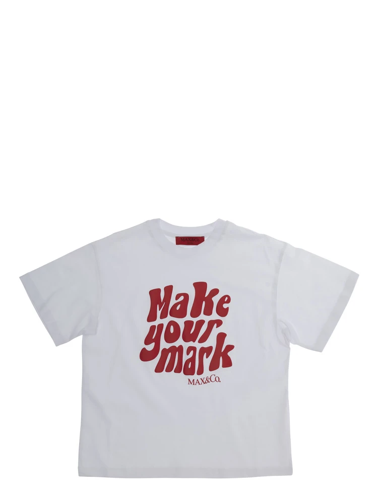 White T-shirt with front print in Cotton for Girl