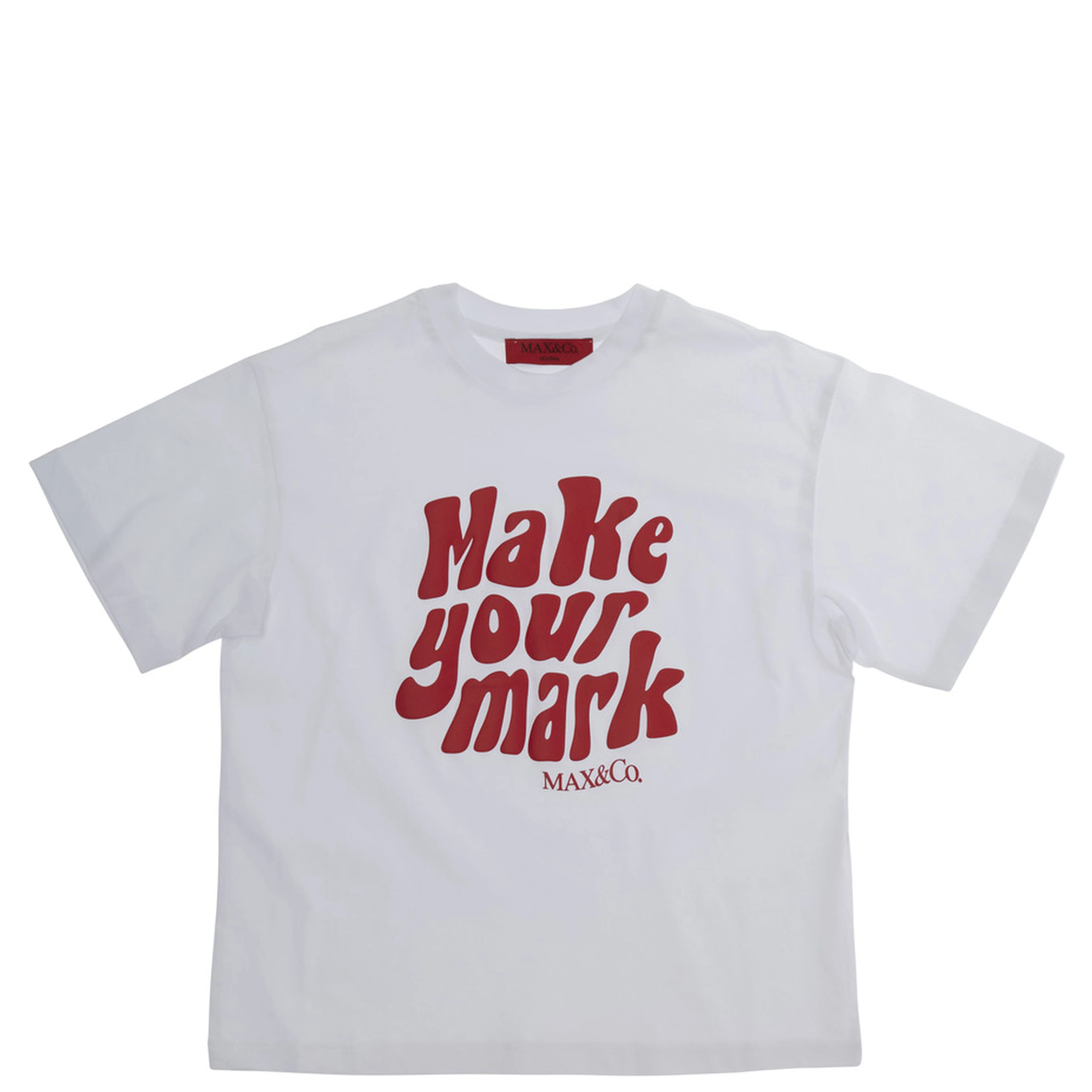 White T-shirt with front print in Cotton for Girl
