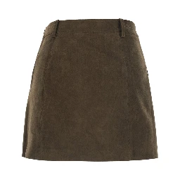 ALTER-SUEDE MINI SKIRT with polyester fabric and brown color for women