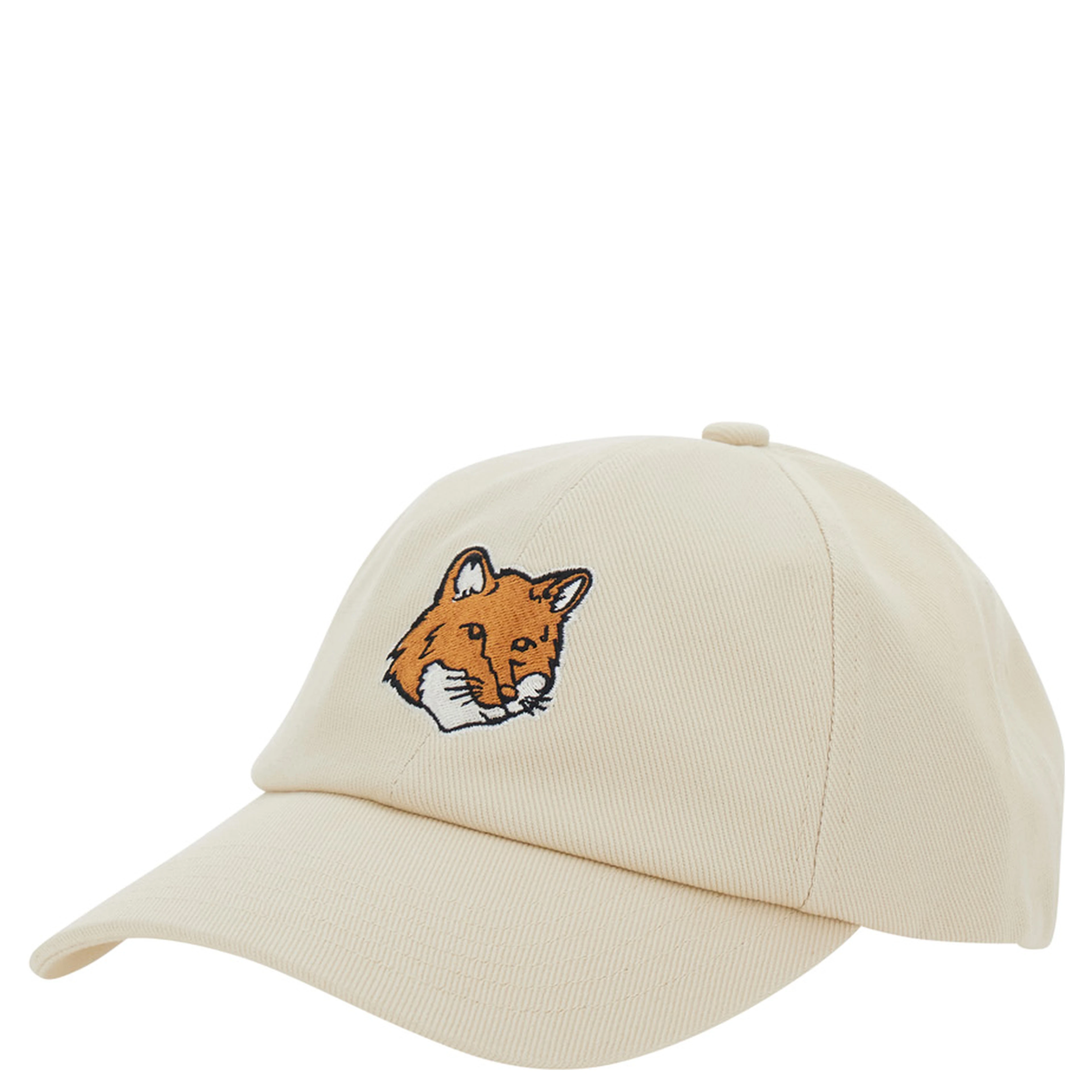 White Baseball cap with Fox Head patch on the front in cotton for men