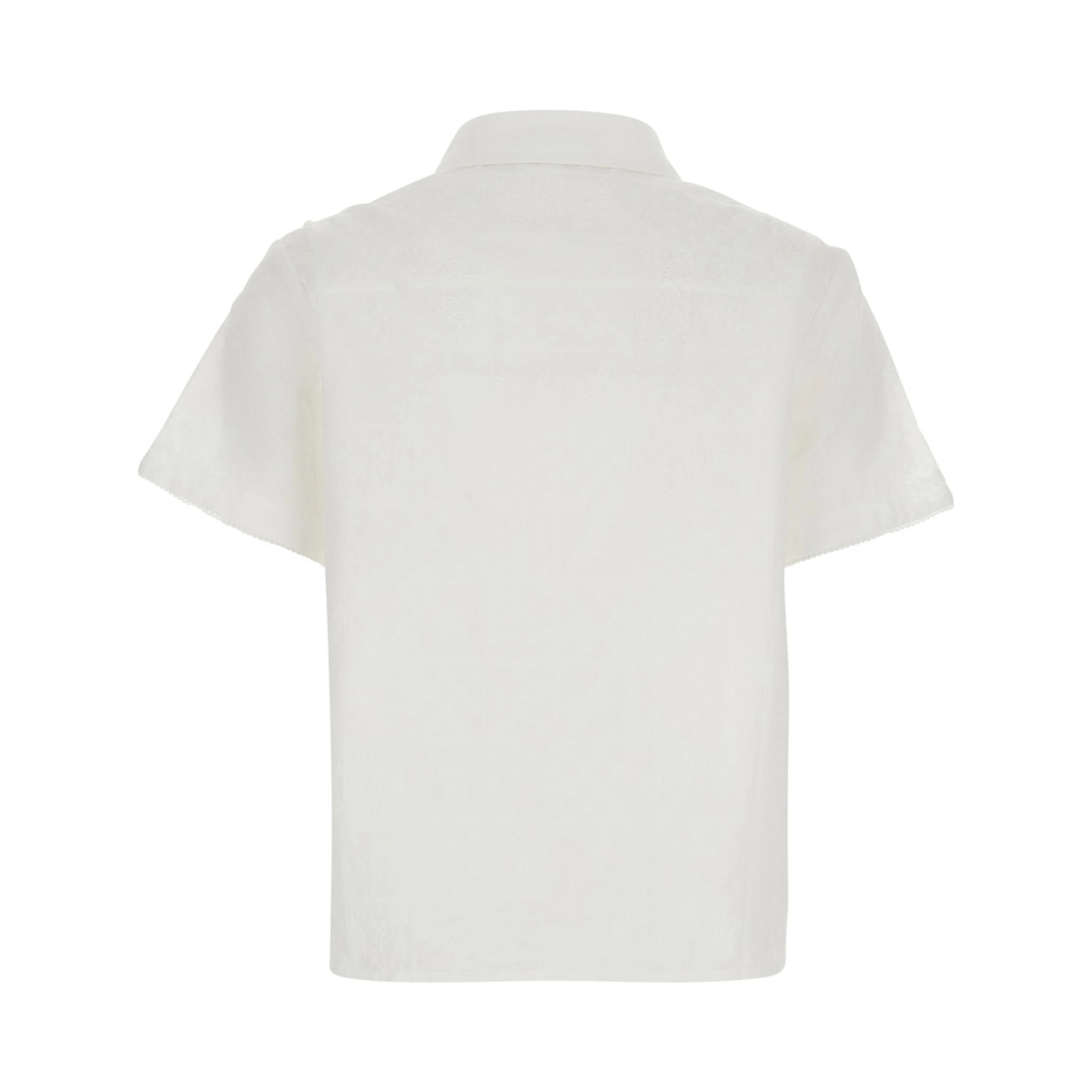 White Shirt with classic collar and logo embroidery on the front in cotton for women