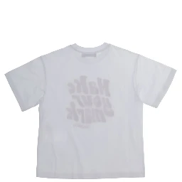 White T-shirt with front print in Cotton for Girl