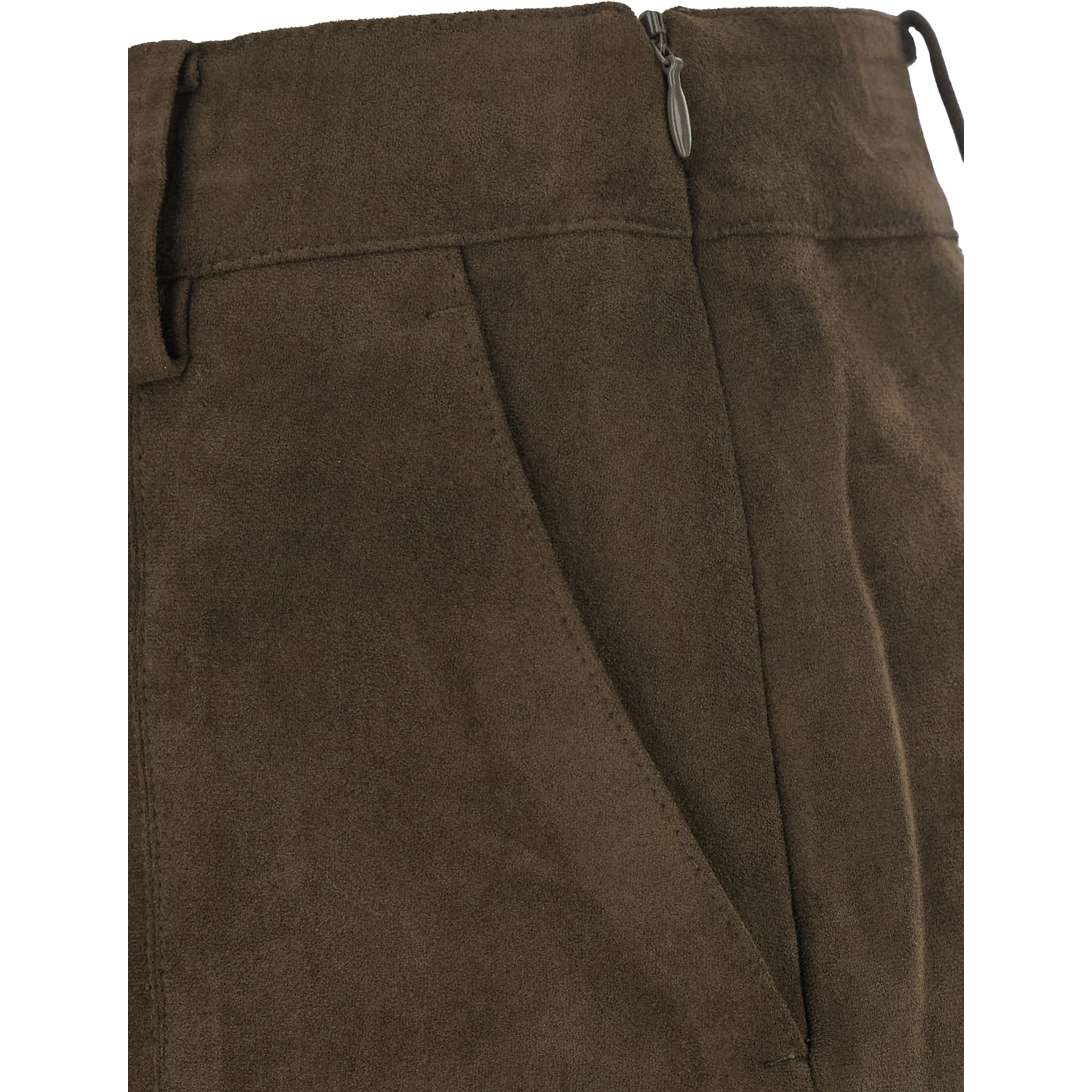 ALTER-SUEDE MINI SKIRT with polyester fabric and brown color for women