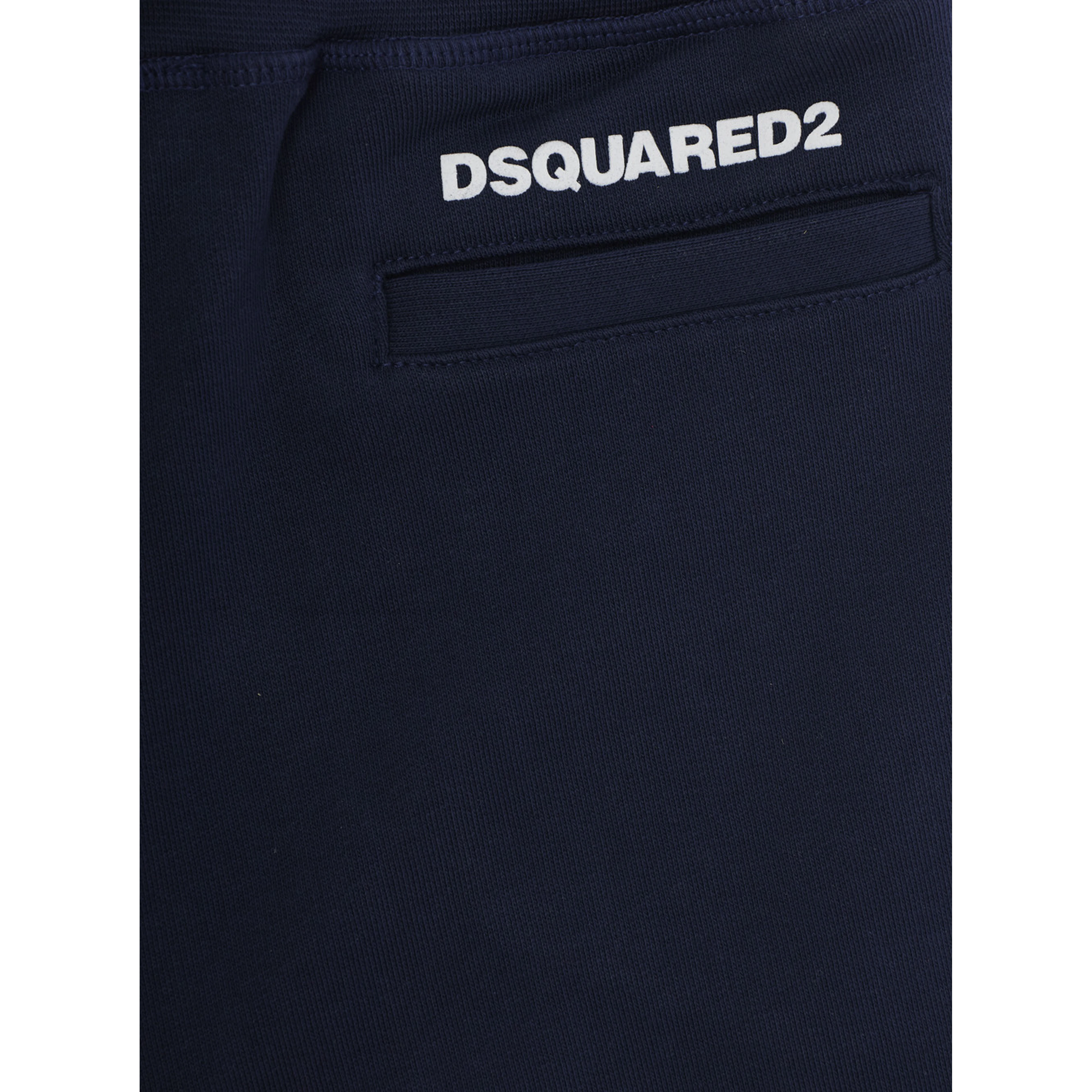 Blue pants with elasticated drawstring waist and logo lettering on the back in cotton boy