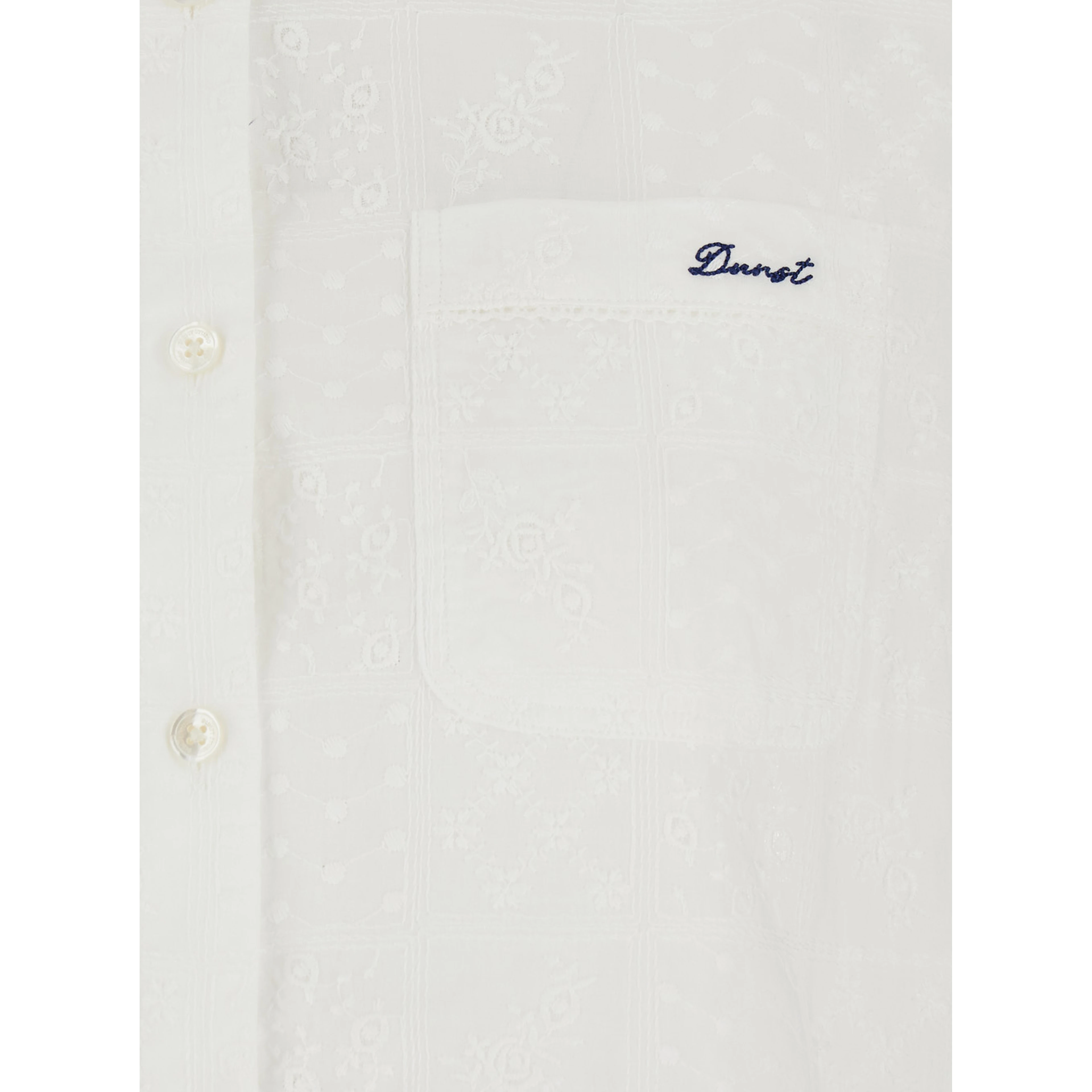 White Shirt with classic collar and logo embroidery on the front in cotton for women
