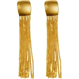 Julie Gold-Colored Earrings with Pendant Design in Metal for Women