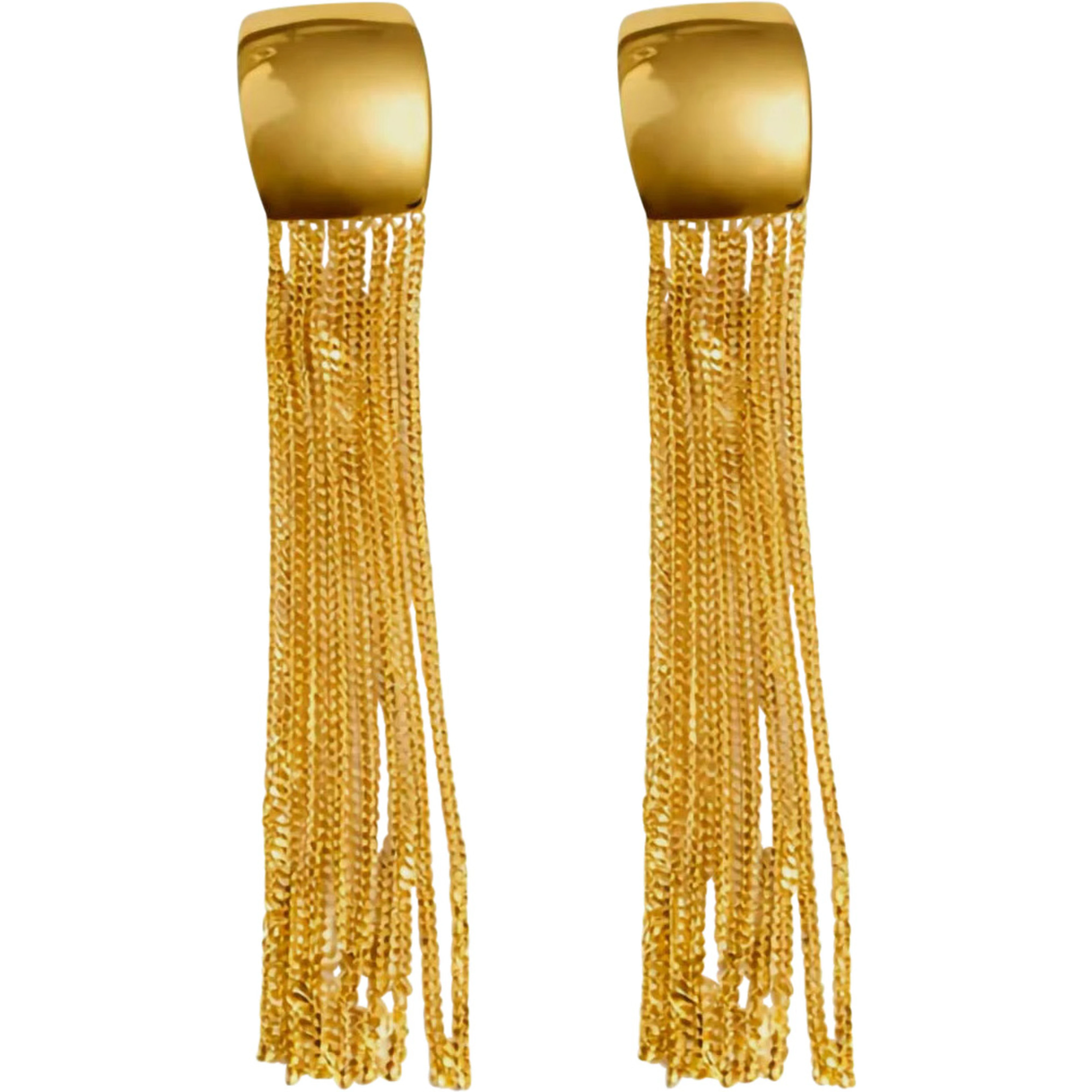 Julie Gold-Colored Earrings with Pendant Design in Metal for Women