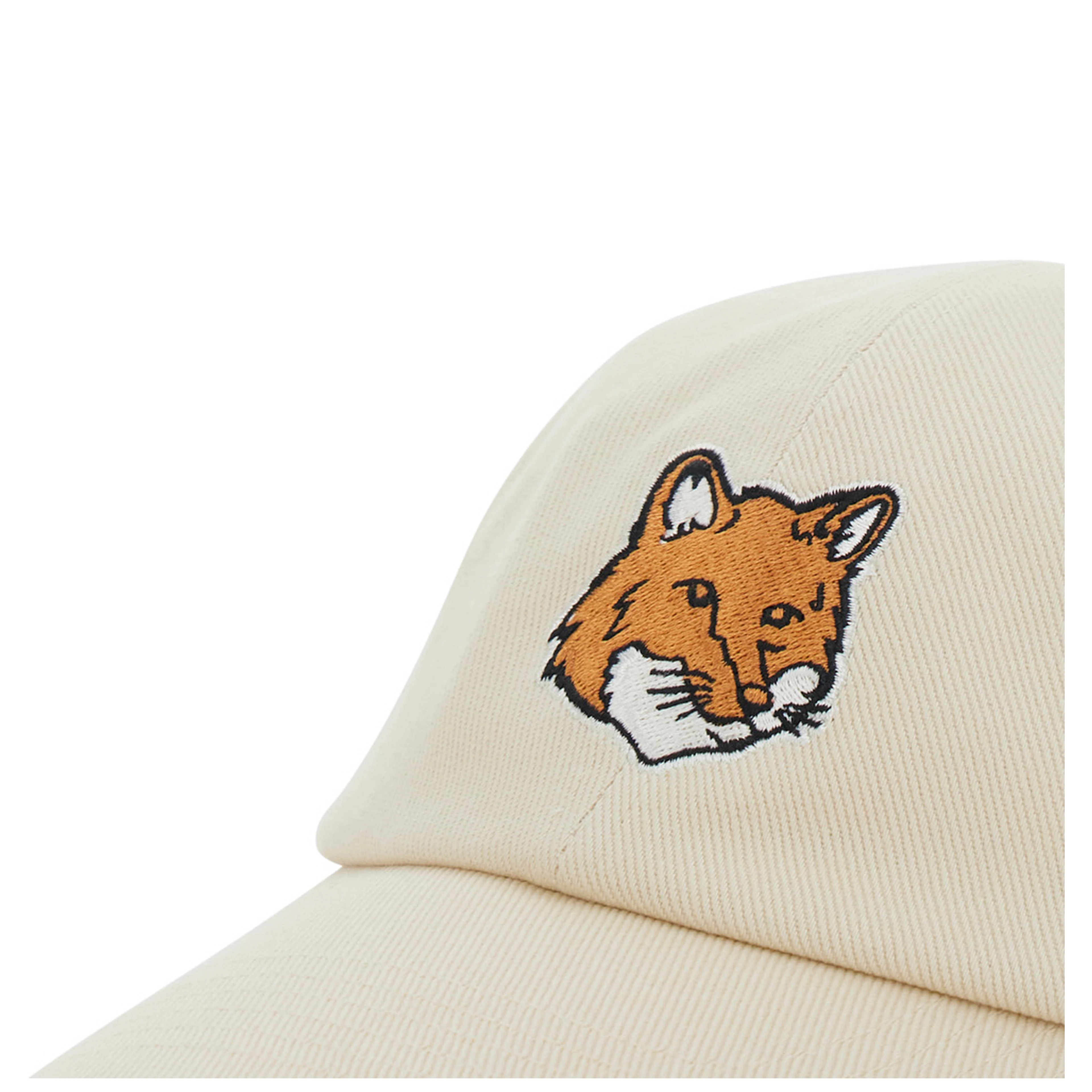 White Baseball cap with Fox Head patch on the front in cotton for men