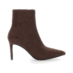 Nixie Brown Ankle Boots with High Stiletto Heel in Suede for Women