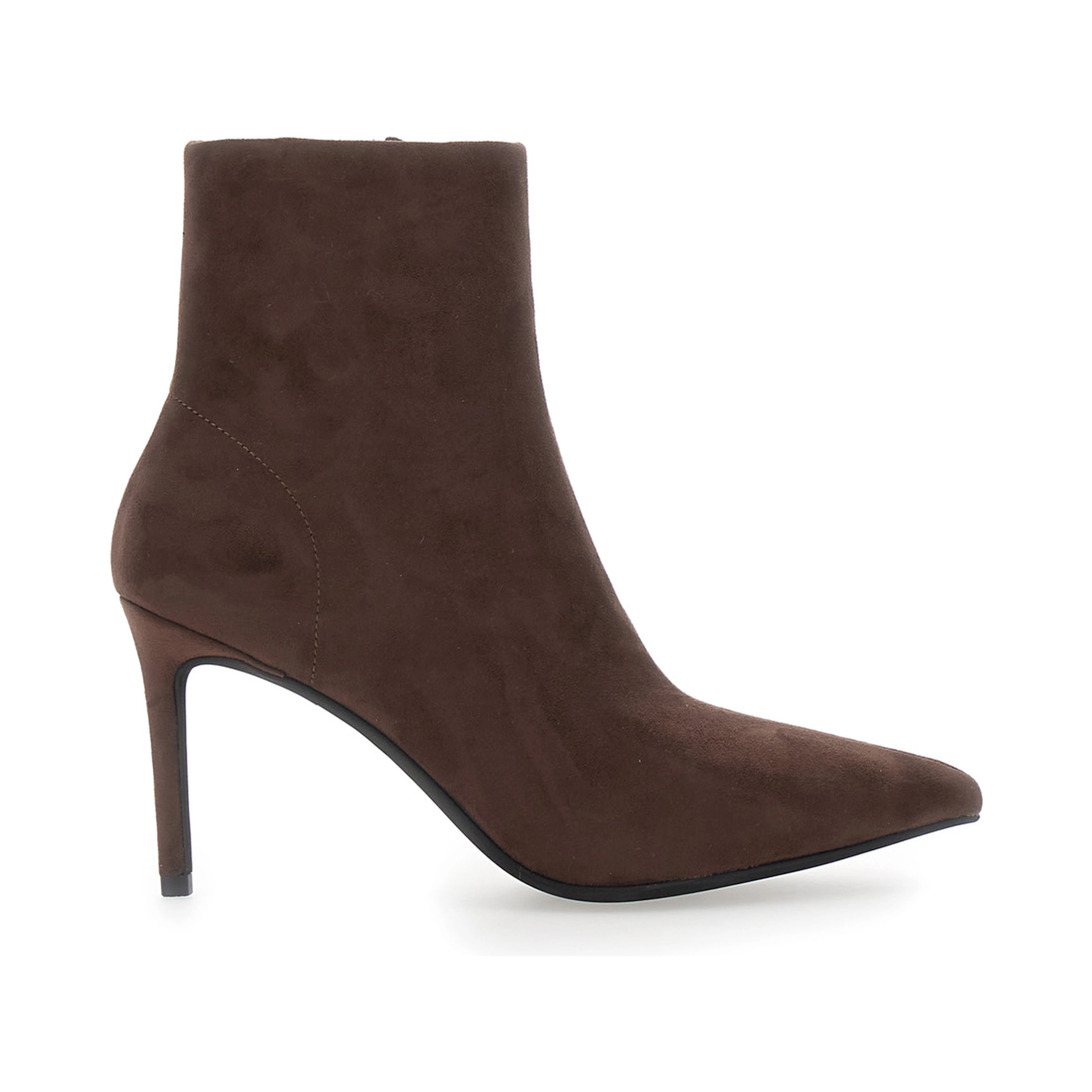 Nixie Brown Ankle Boots with High Stiletto Heel in Suede for Women
