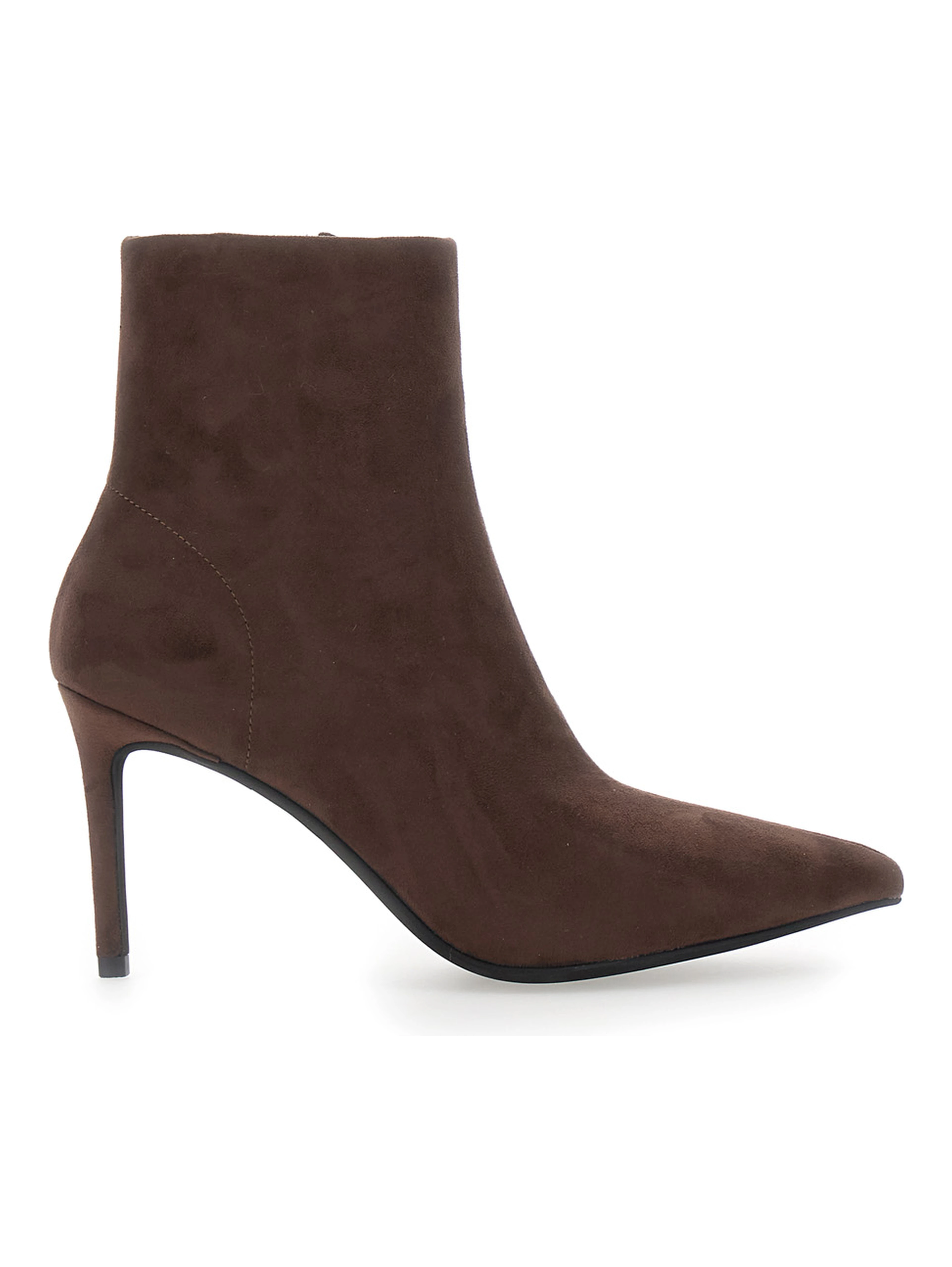 Nixie Brown Ankle Boots with High Stiletto Heel in Suede for Women