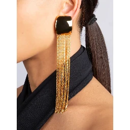 Julie Gold-Colored Earrings with Pendant Design in Metal for Women