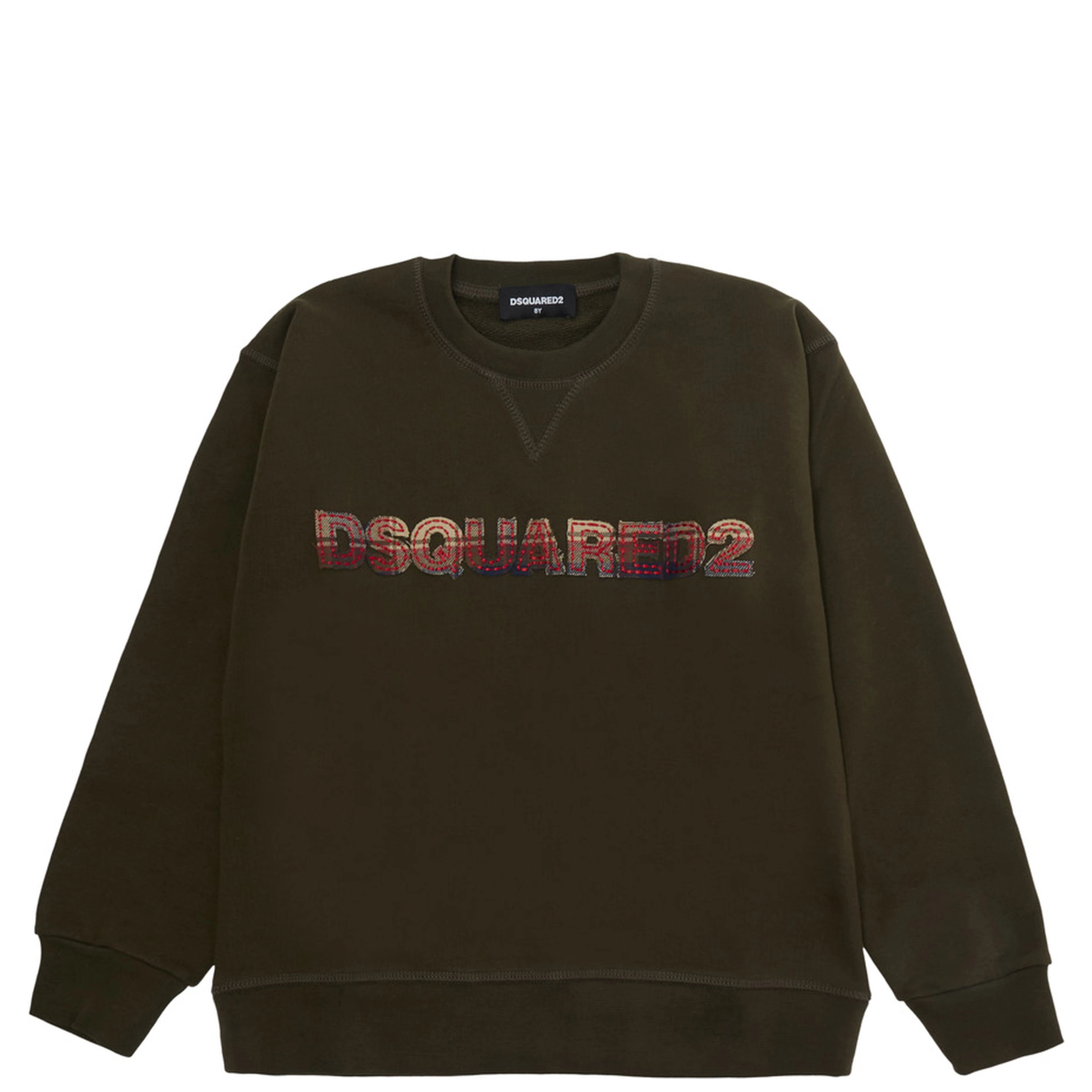 Green sweatshirt with logo lettering on the front in cotton for boy