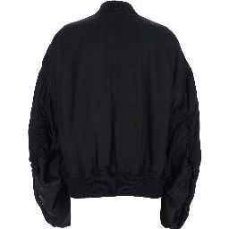 Bomber Jacket Secchia Flight with Ruched Sleeves in Black for Women