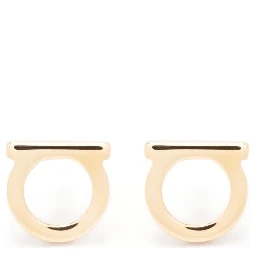 Gold Colored Gancini Earrings in Brass for Women