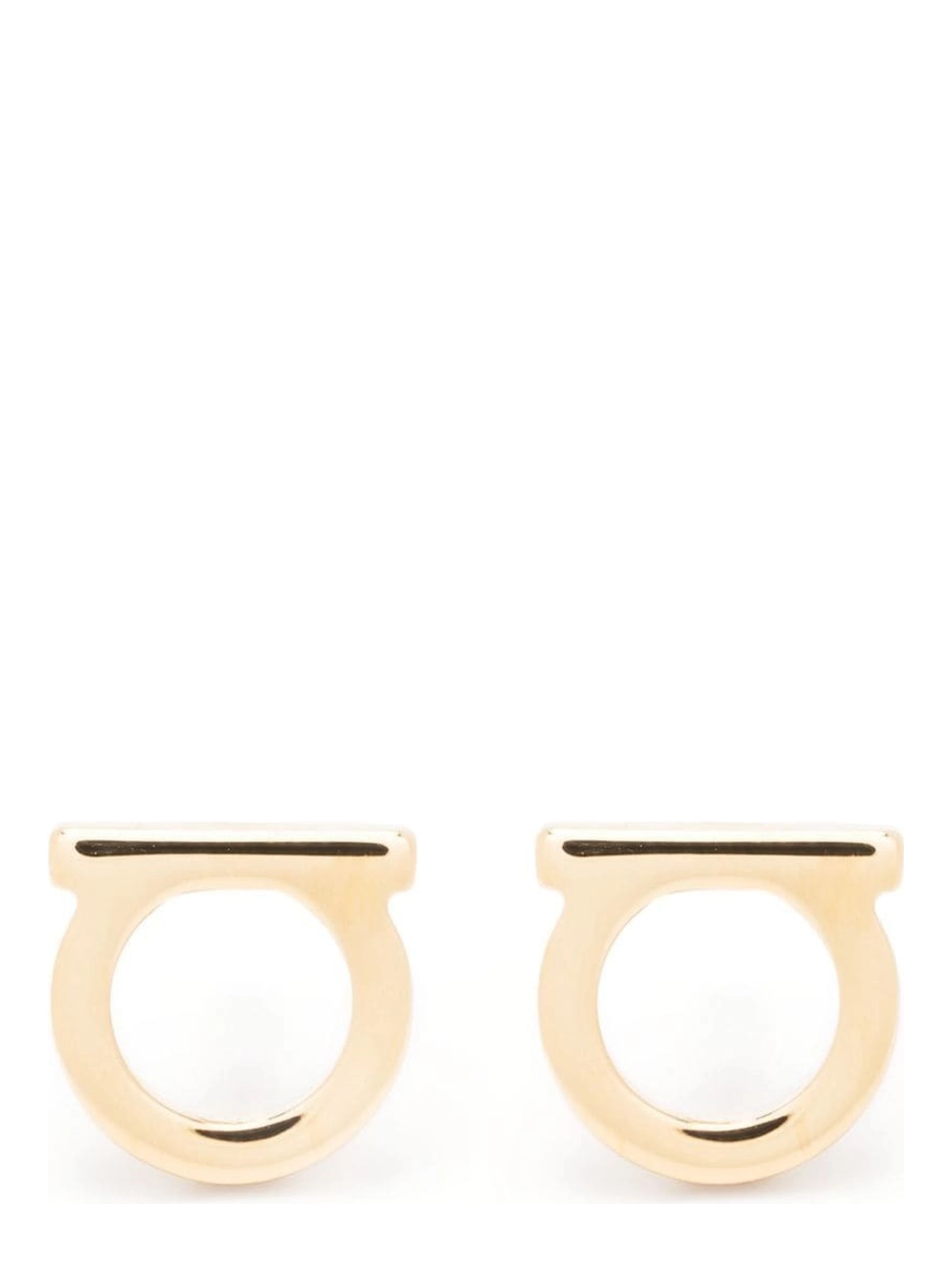 Gold Colored Gancini Earrings in Brass for Women