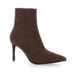 Nixie Brown Ankle Boots with High Stiletto Heel in Suede for Women