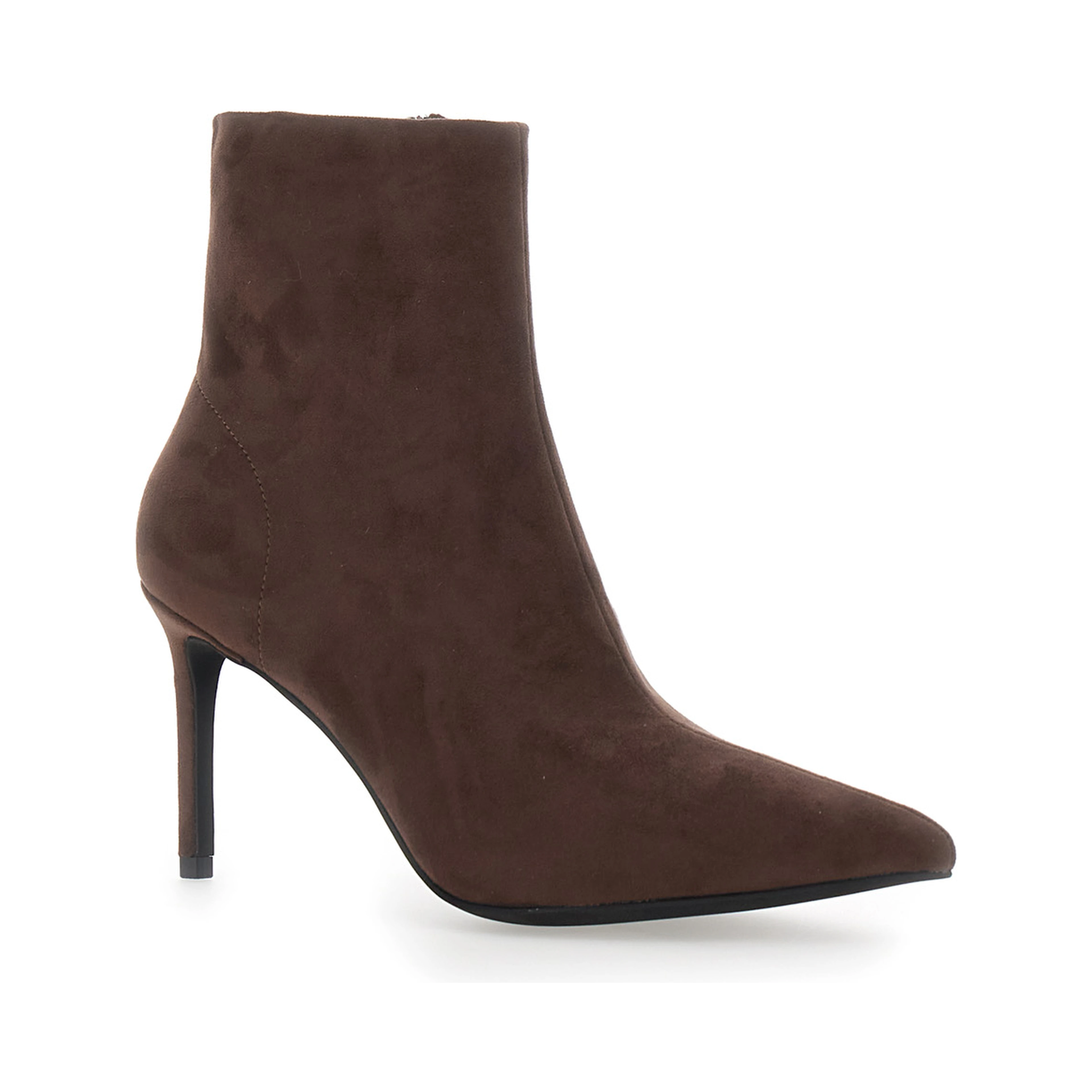 Nixie Brown Ankle Boots with High Stiletto Heel in Suede for Women