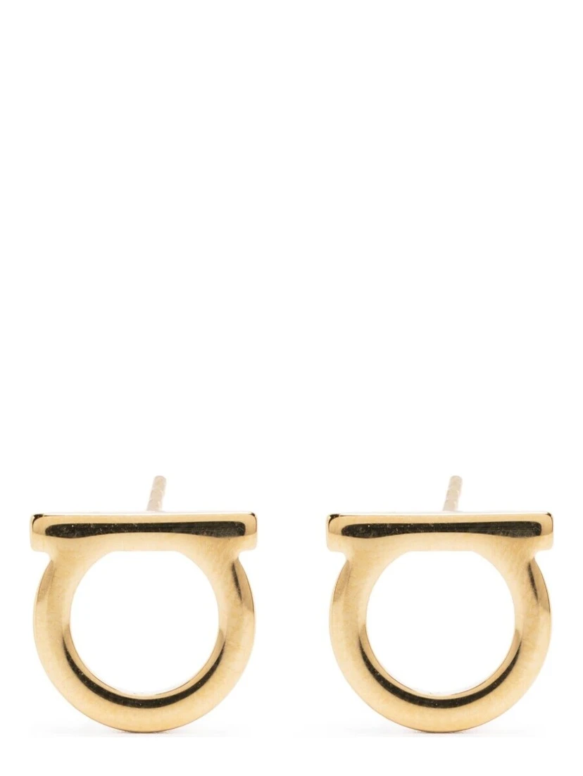 Gancini Earrings in Gold-Colored Brass for Women
