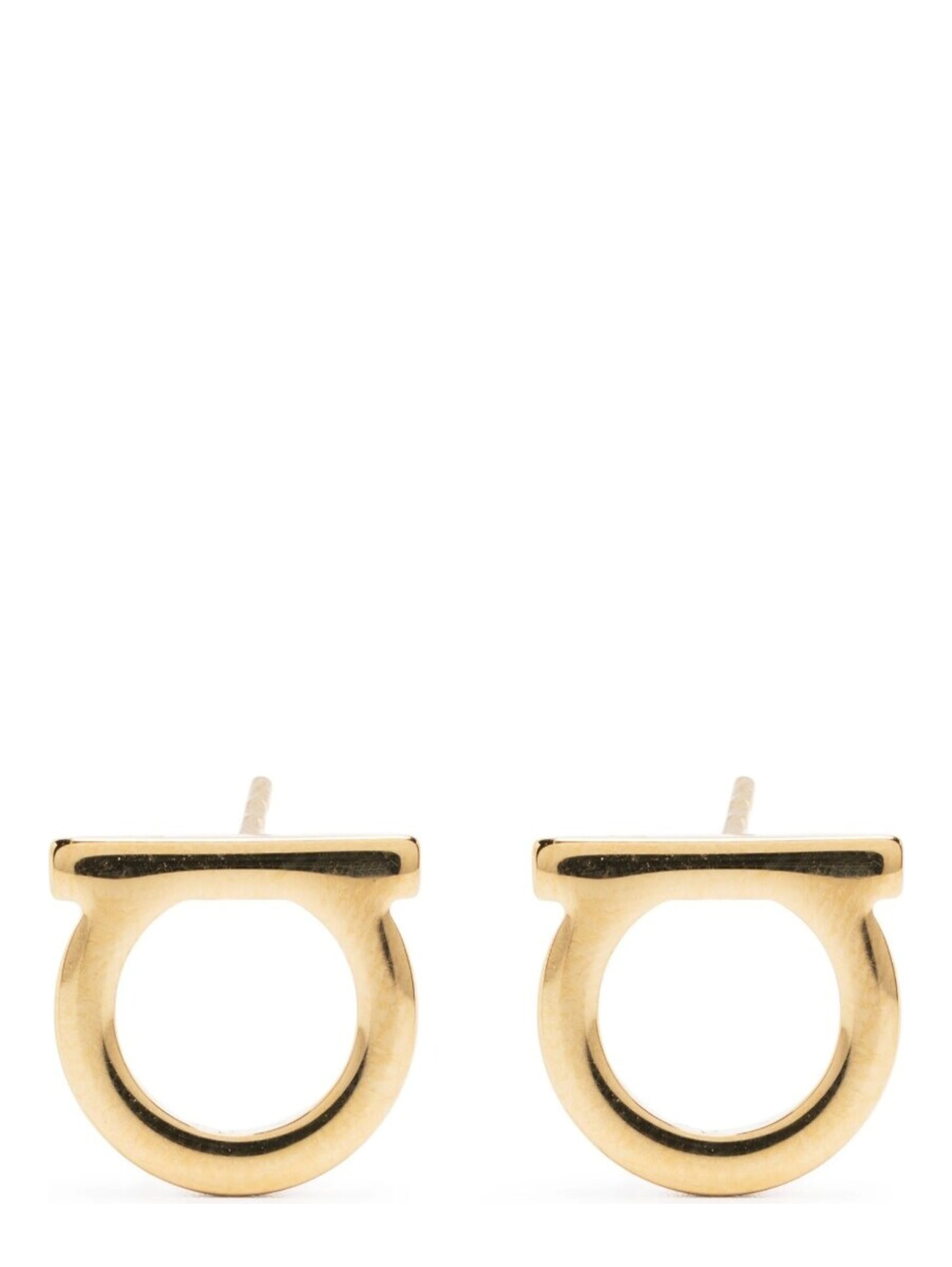 Gancini Earrings in Gold-Colored Brass for Women