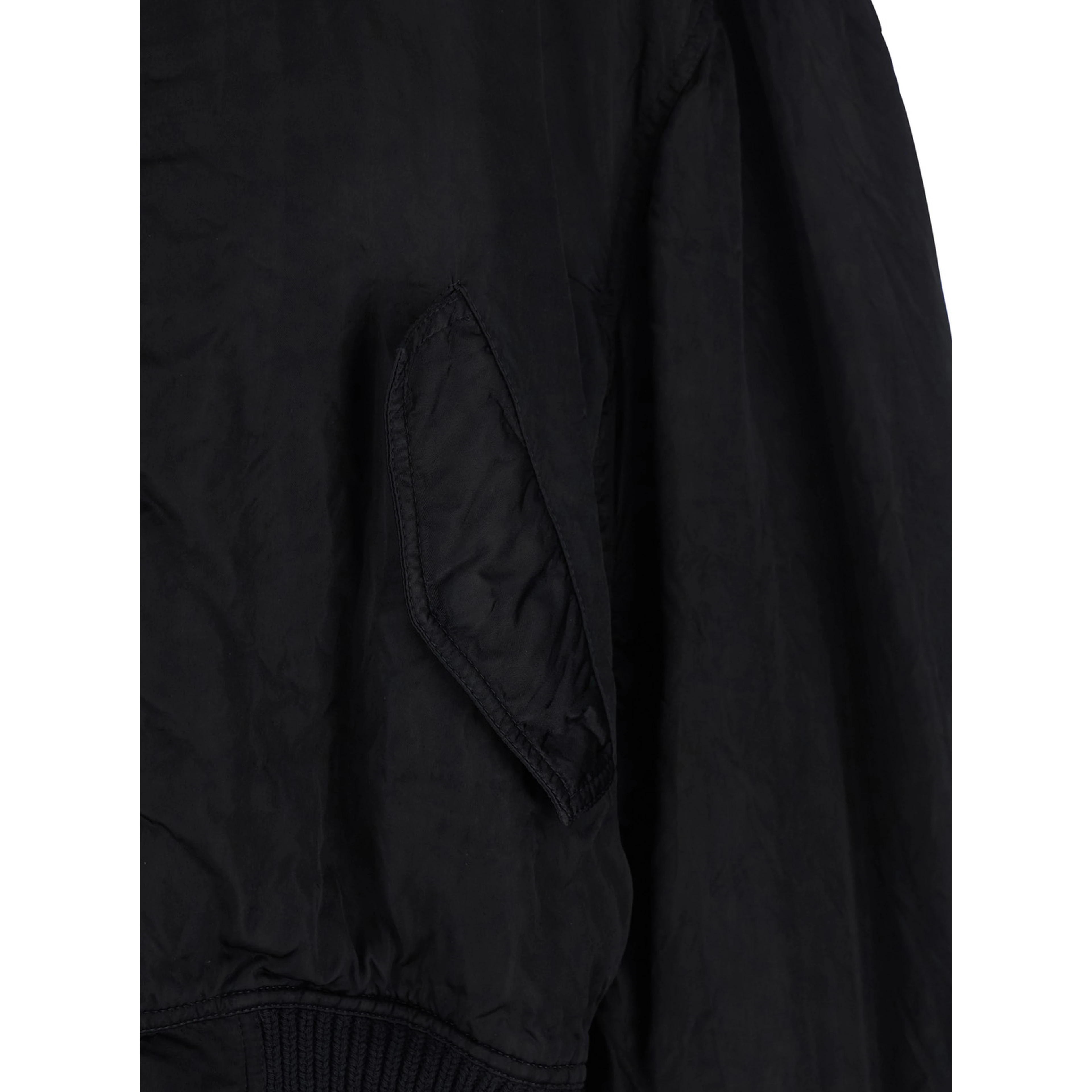 Bomber Jacket Secchia Flight with Ruched Sleeves in Black for Women