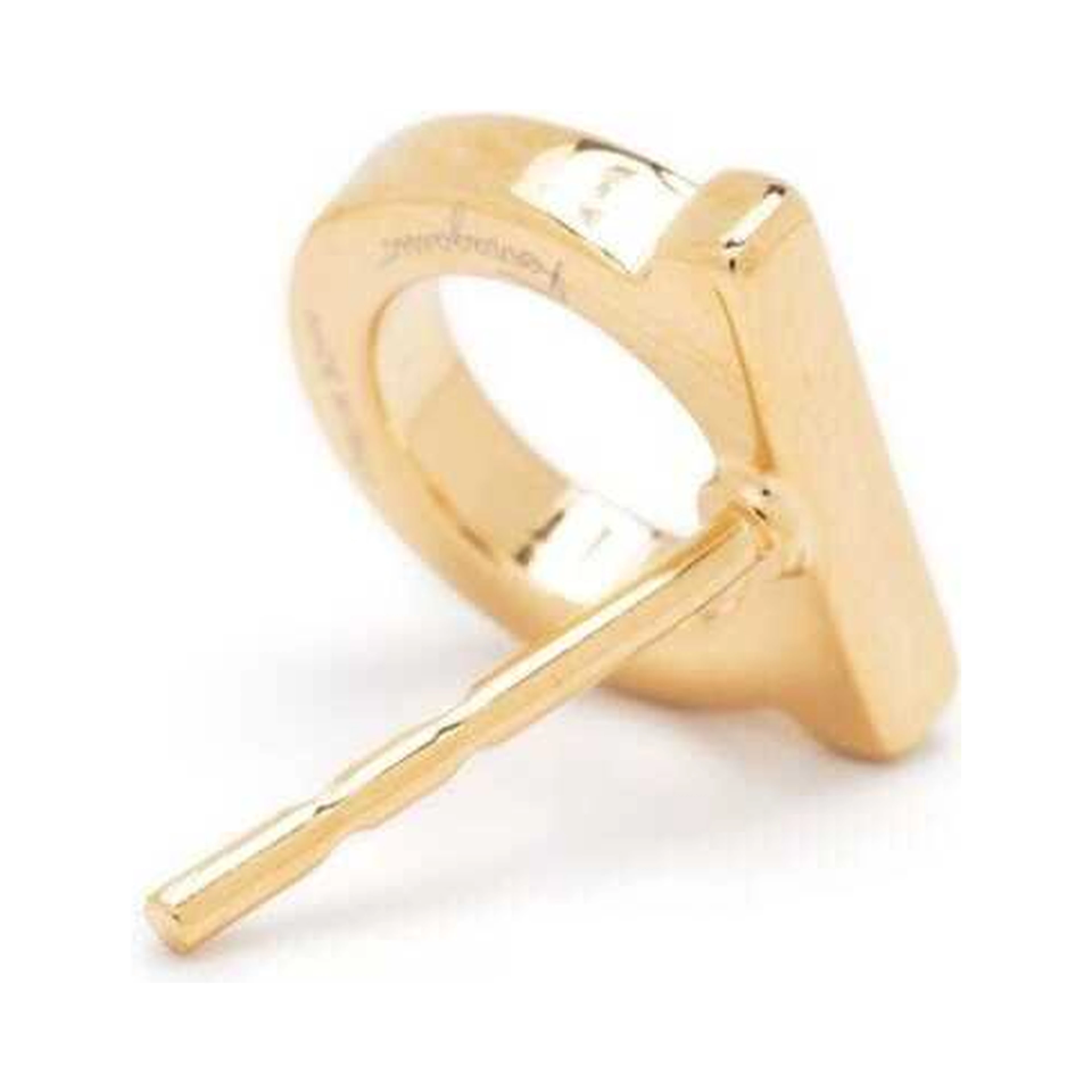 Gold Colored Gancini Earrings in Brass for Women