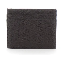 brown Cardholder with VLOGO on the front in leather for women