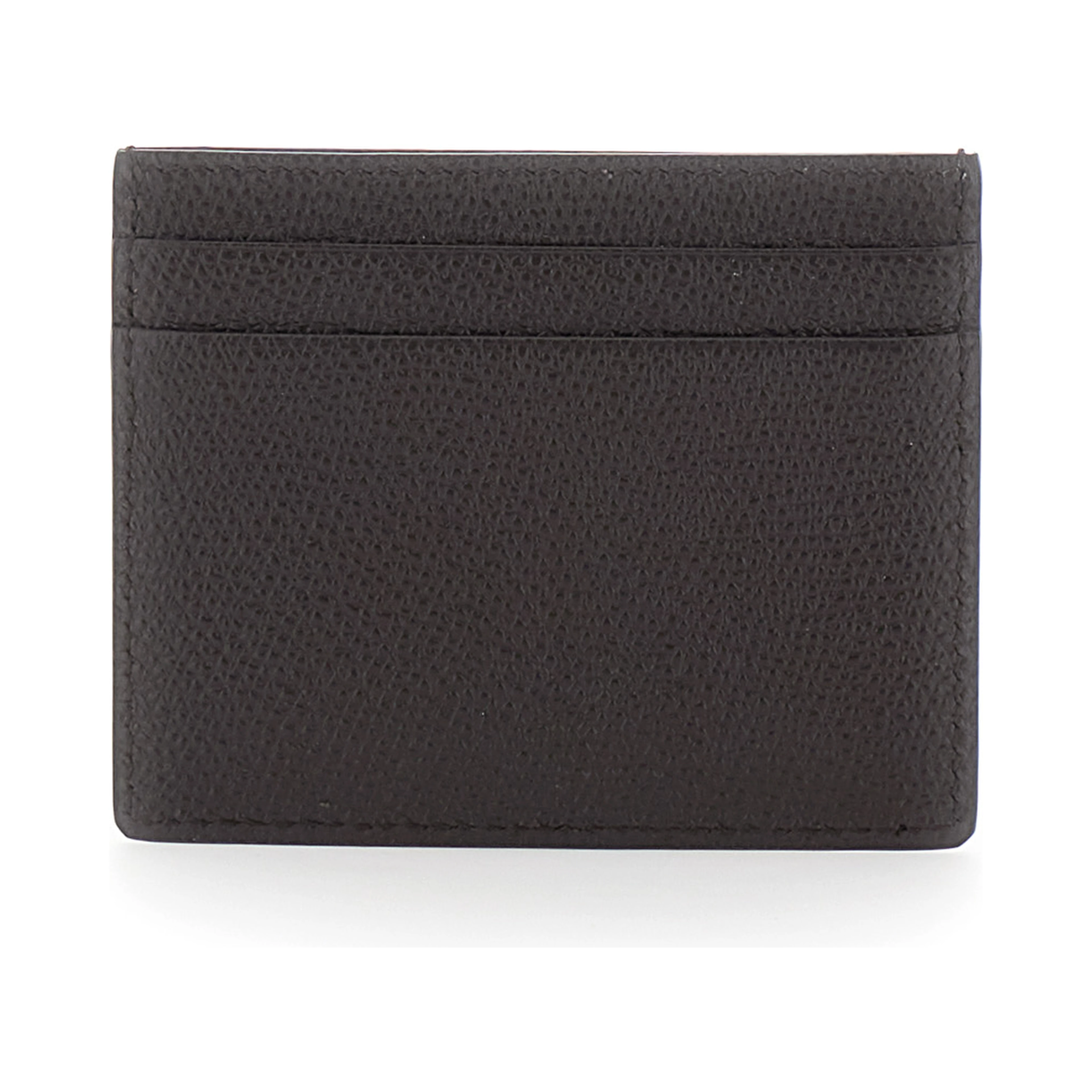 brown Cardholder with VLOGO on the front in leather for women