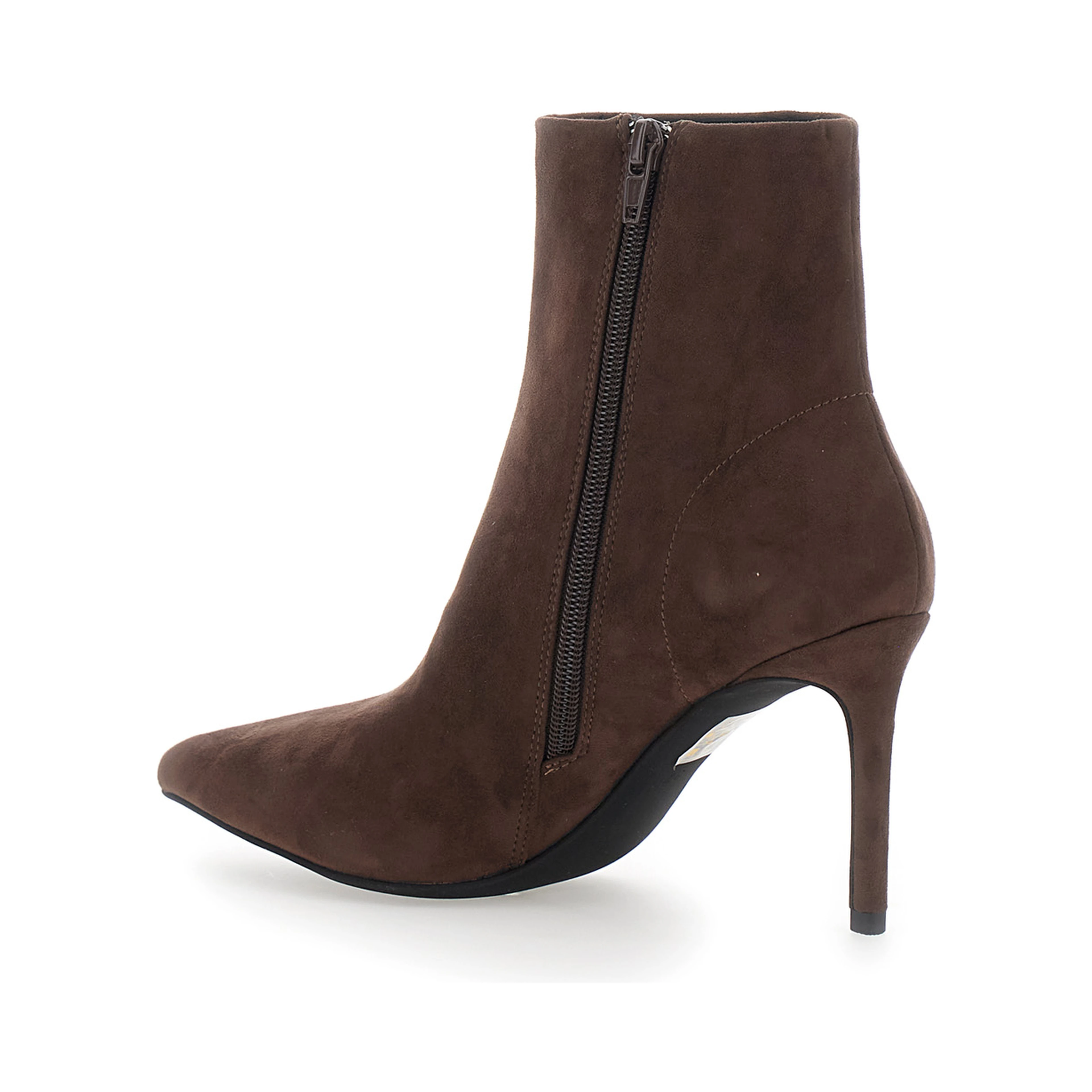 Nixie Brown Ankle Boots with High Stiletto Heel in Suede for Women