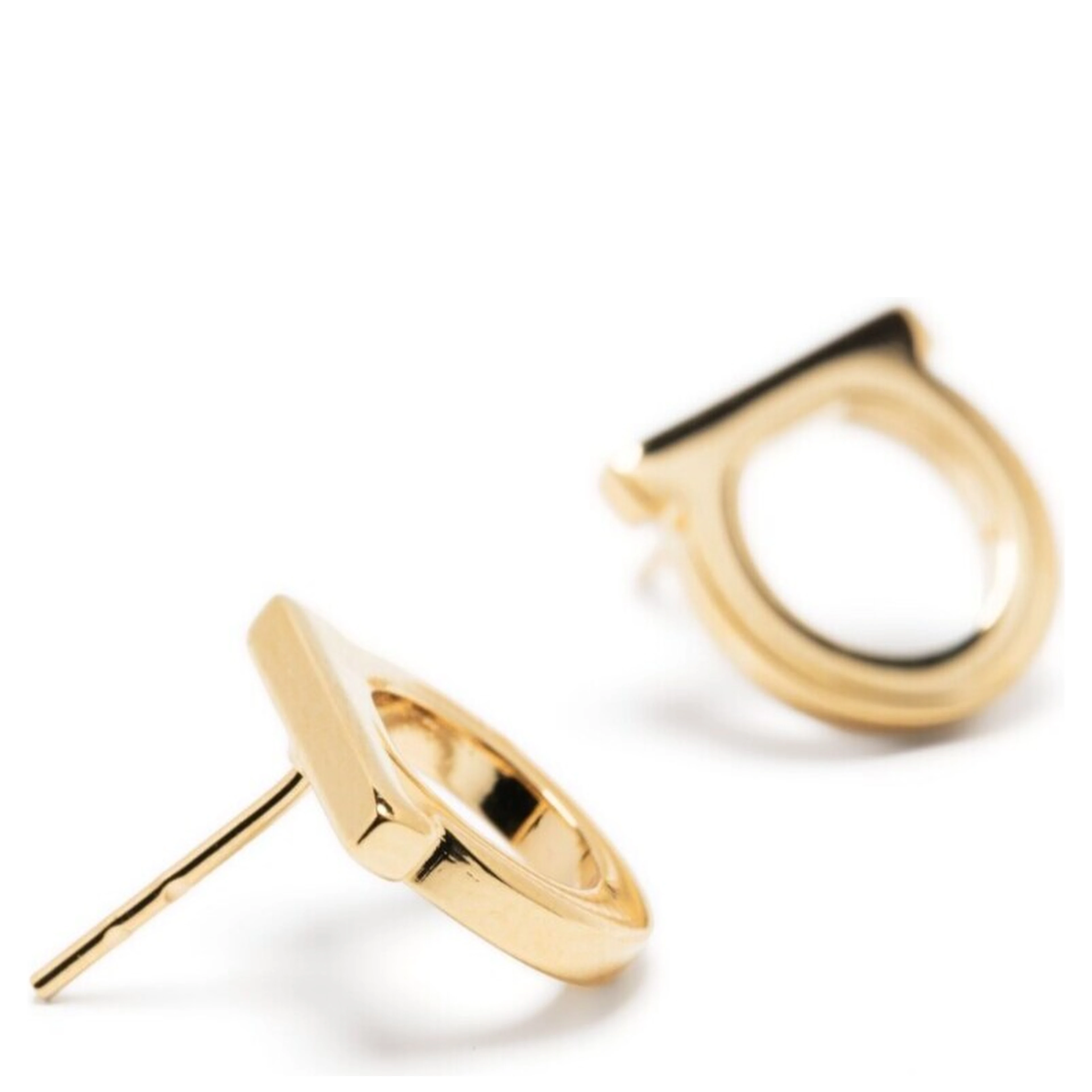 Gancini Earrings in Gold-Colored Brass for Women