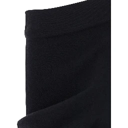 Black Sweater with off-shoulder design and long sleeves in black wool and silk for women