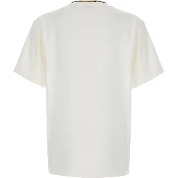 RYAN white T-shirt with Check motif details in Cotton for Men
