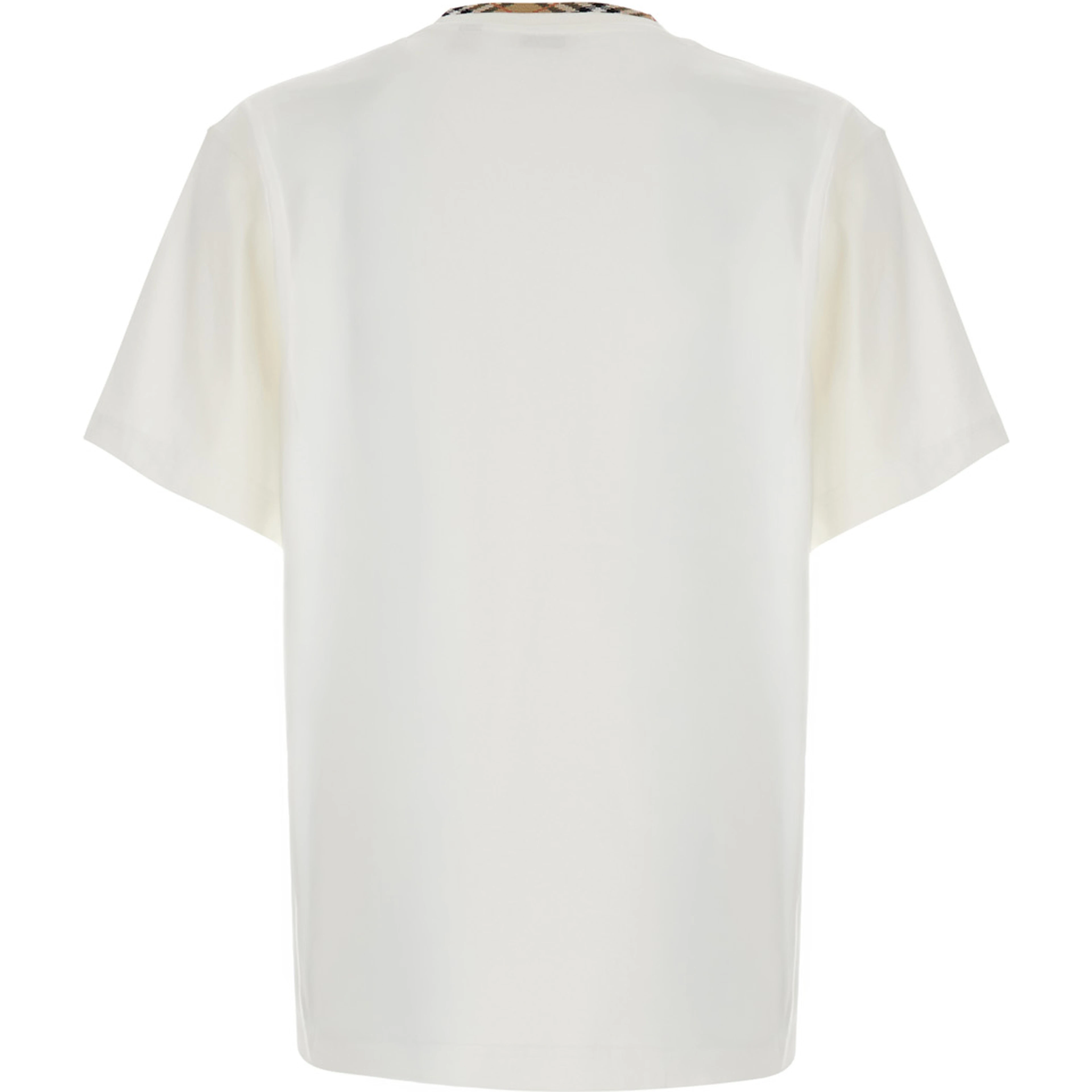 RYAN white T-shirt with Check motif details in Cotton for Men