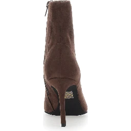 Nixie Brown Ankle Boots with High Stiletto Heel in Suede for Women