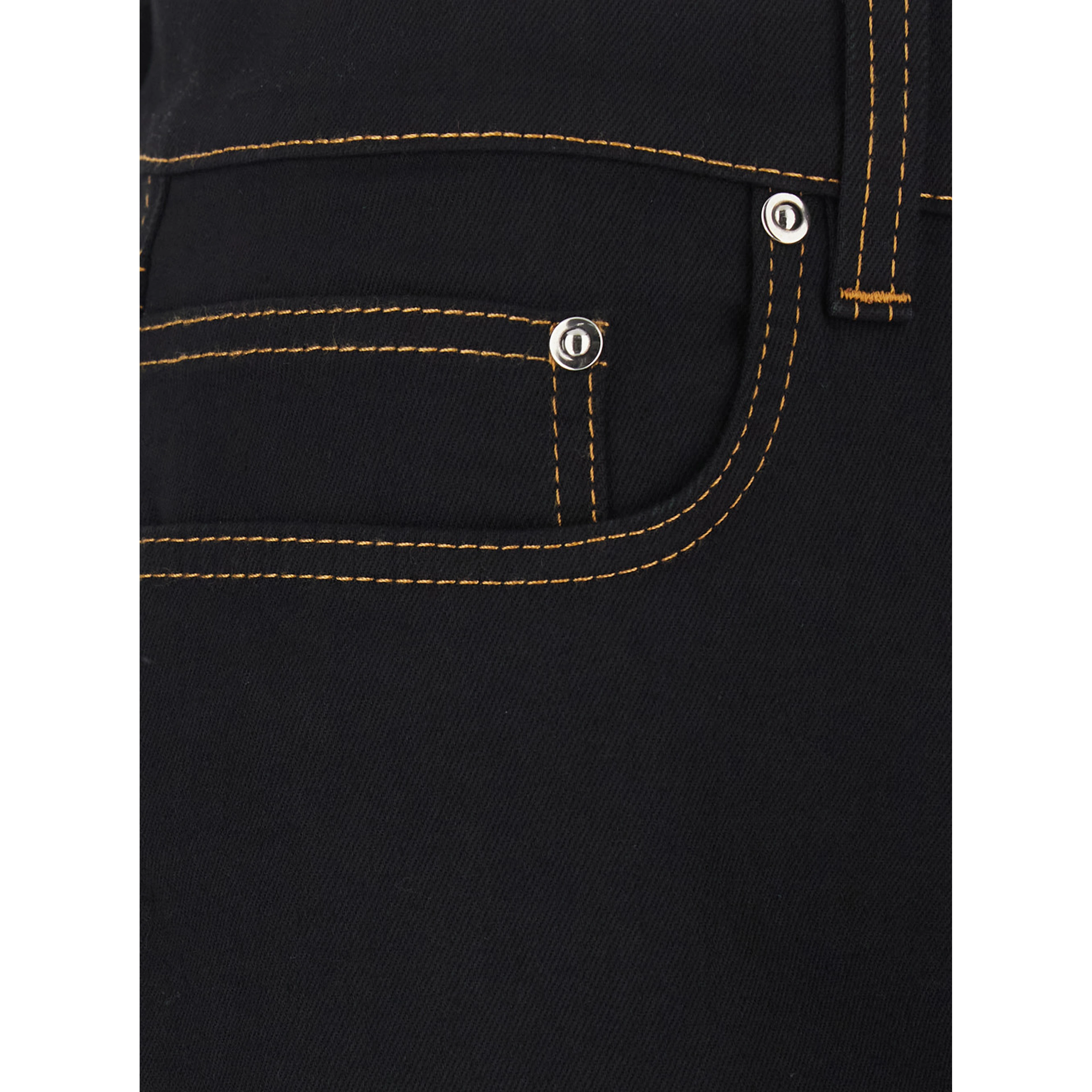 black Jeans with five-pocket design and logo patch on the back in denim for men