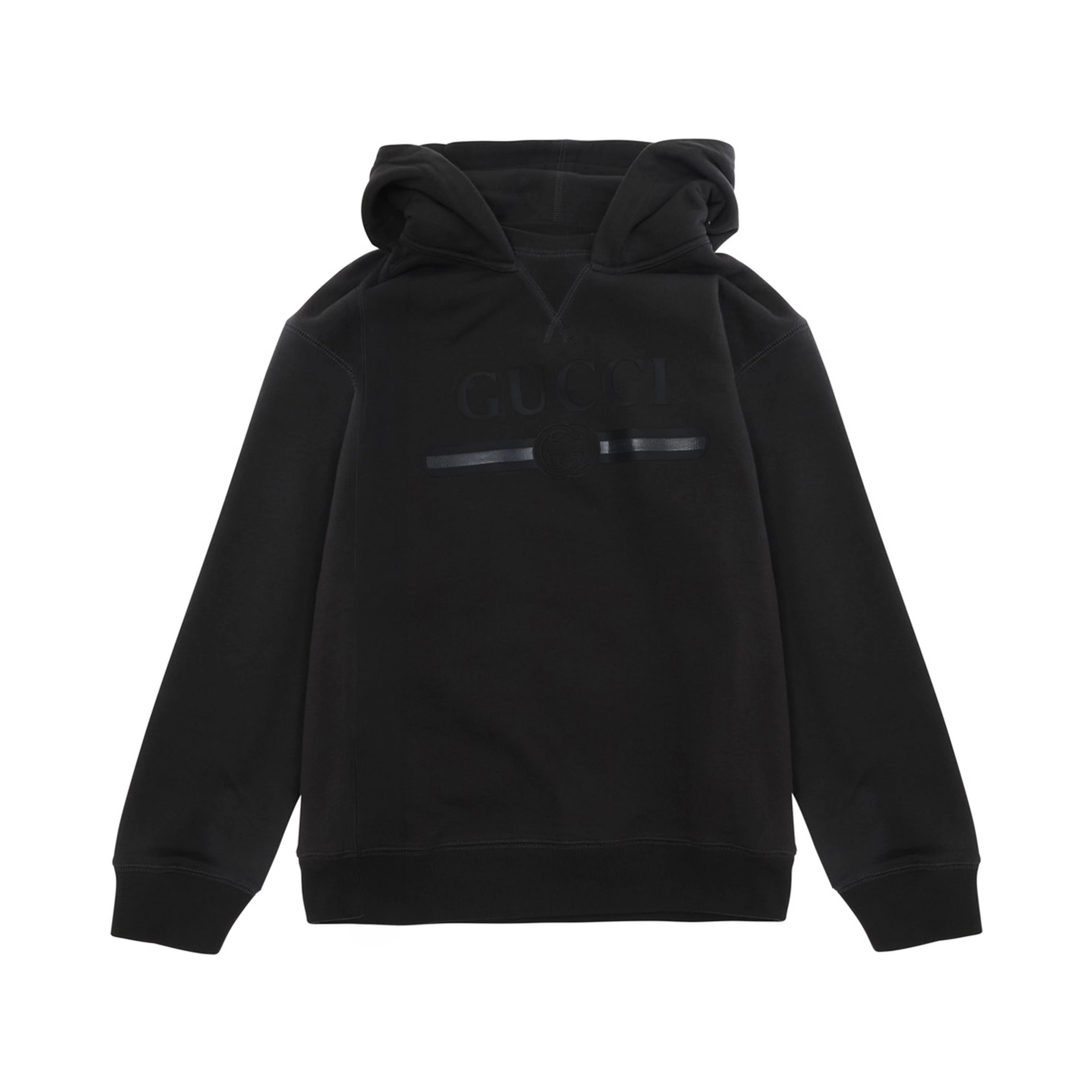 Dark grey Hooded sweatshirt with tone-on-tone logo in cotton for Boy