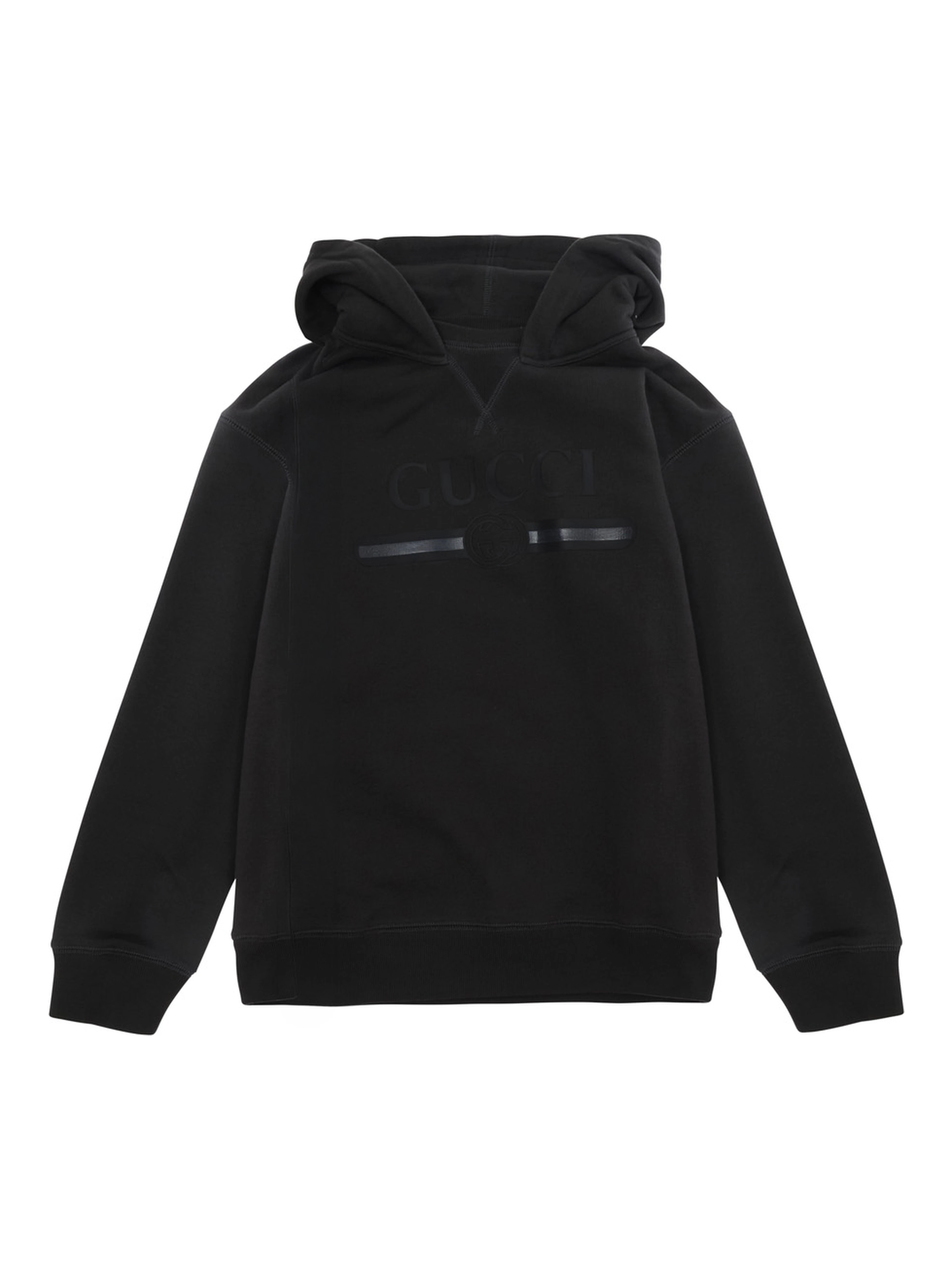 Dark grey Hooded sweatshirt with tone-on-tone logo in cotton for Boy