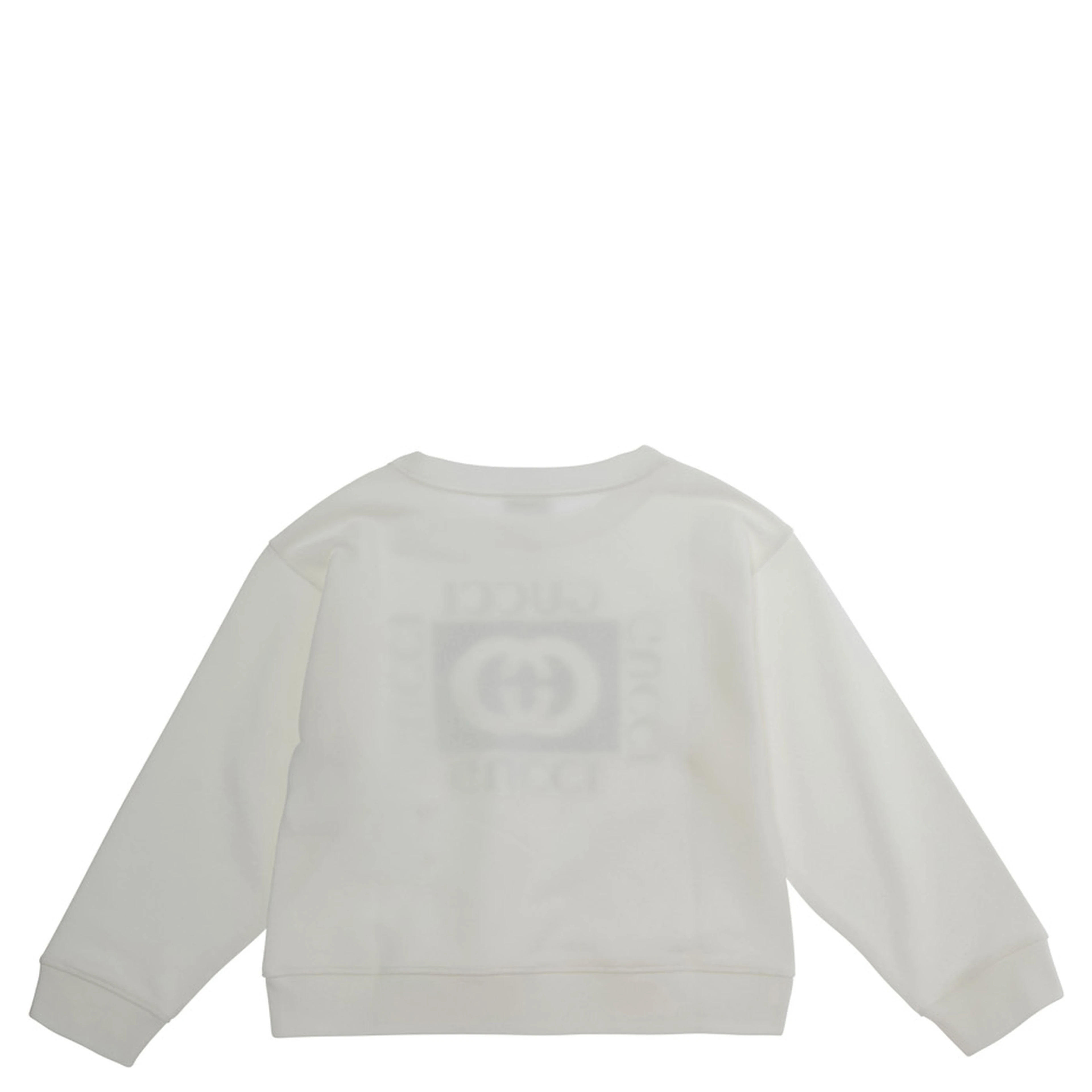 white Sweatshirt with printed logo on the front in cotton for Girl