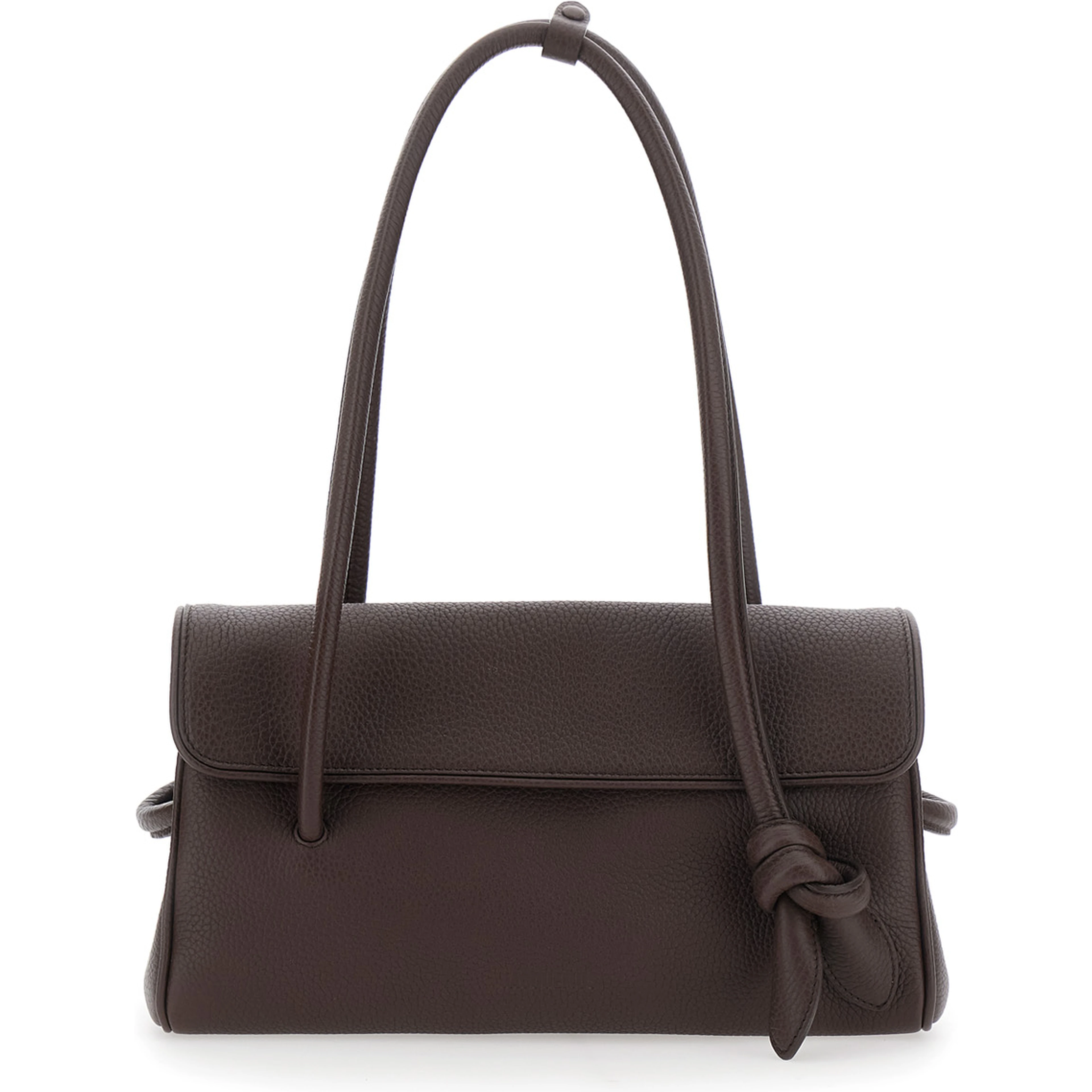 Le Turismo Long Brown Shoulder bag with Knot on the Front and Two Top Handles in Leather Women