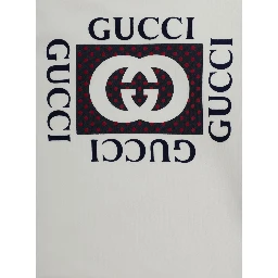 white Sweatshirt with printed logo on the front in cotton for Girl