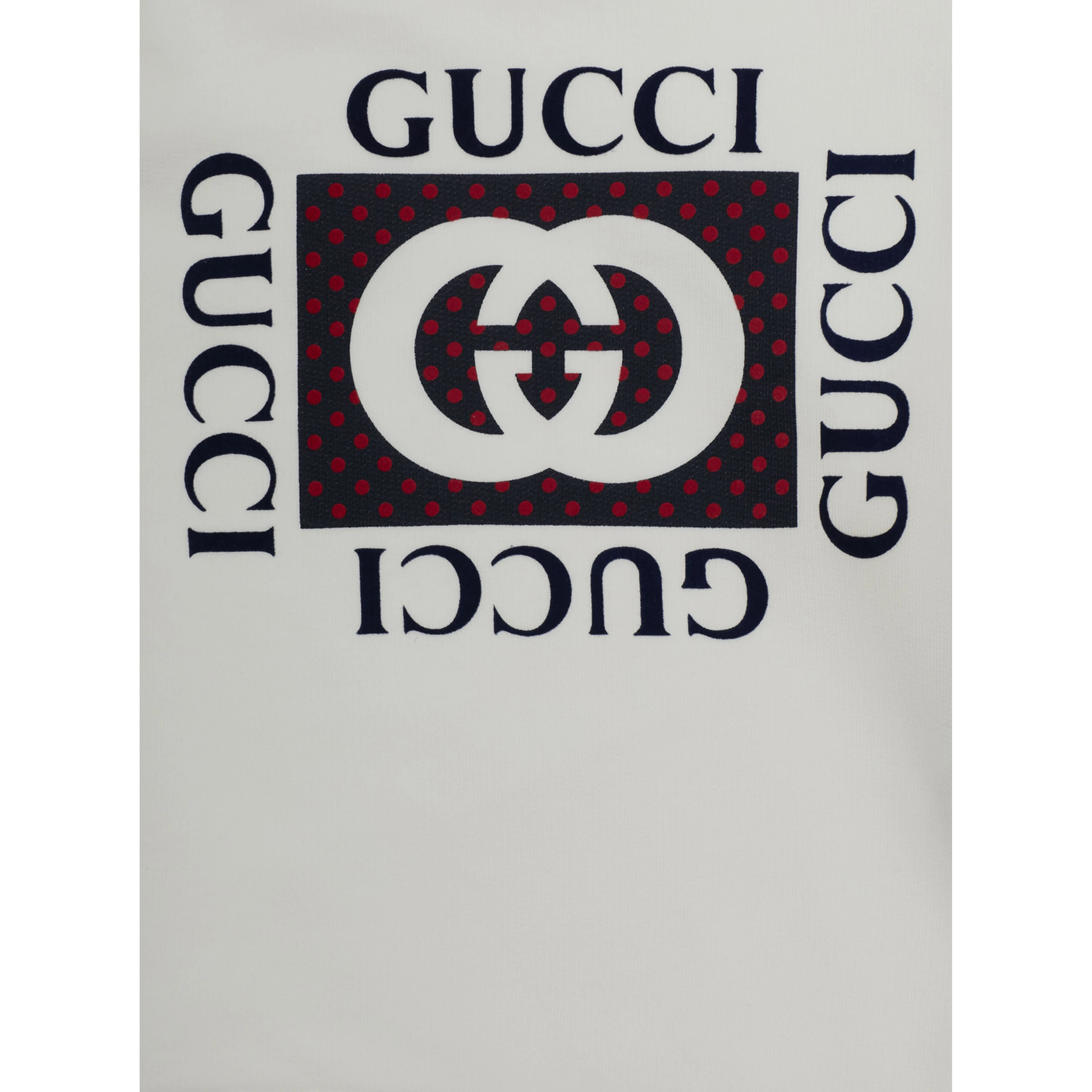 white Sweatshirt with printed logo on the front in cotton for Girl