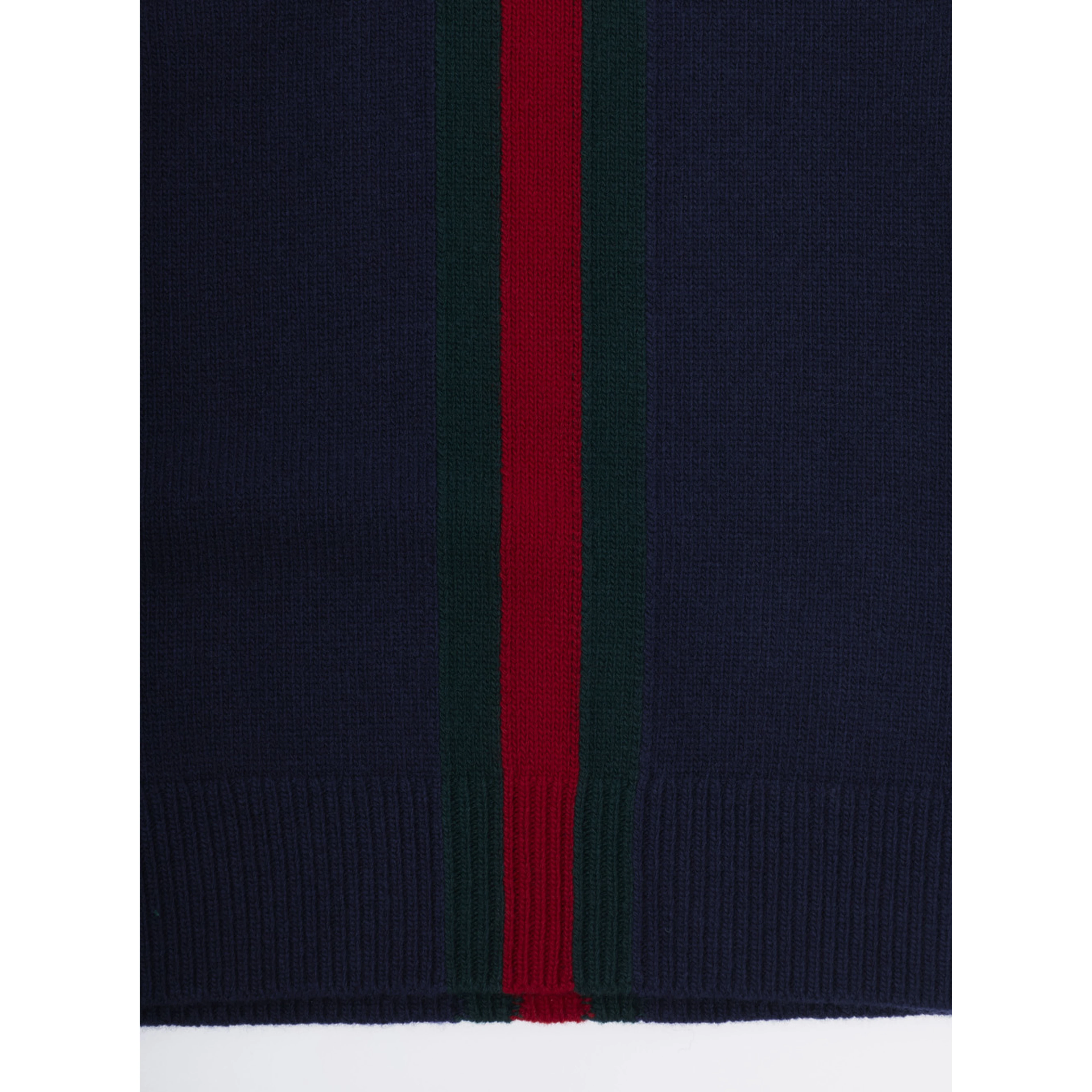 Blue Crewneck sweater with Web embroidery in wool Boy