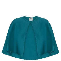 Blue Cape with round neckline and button closure on the front a Blend viscose for women