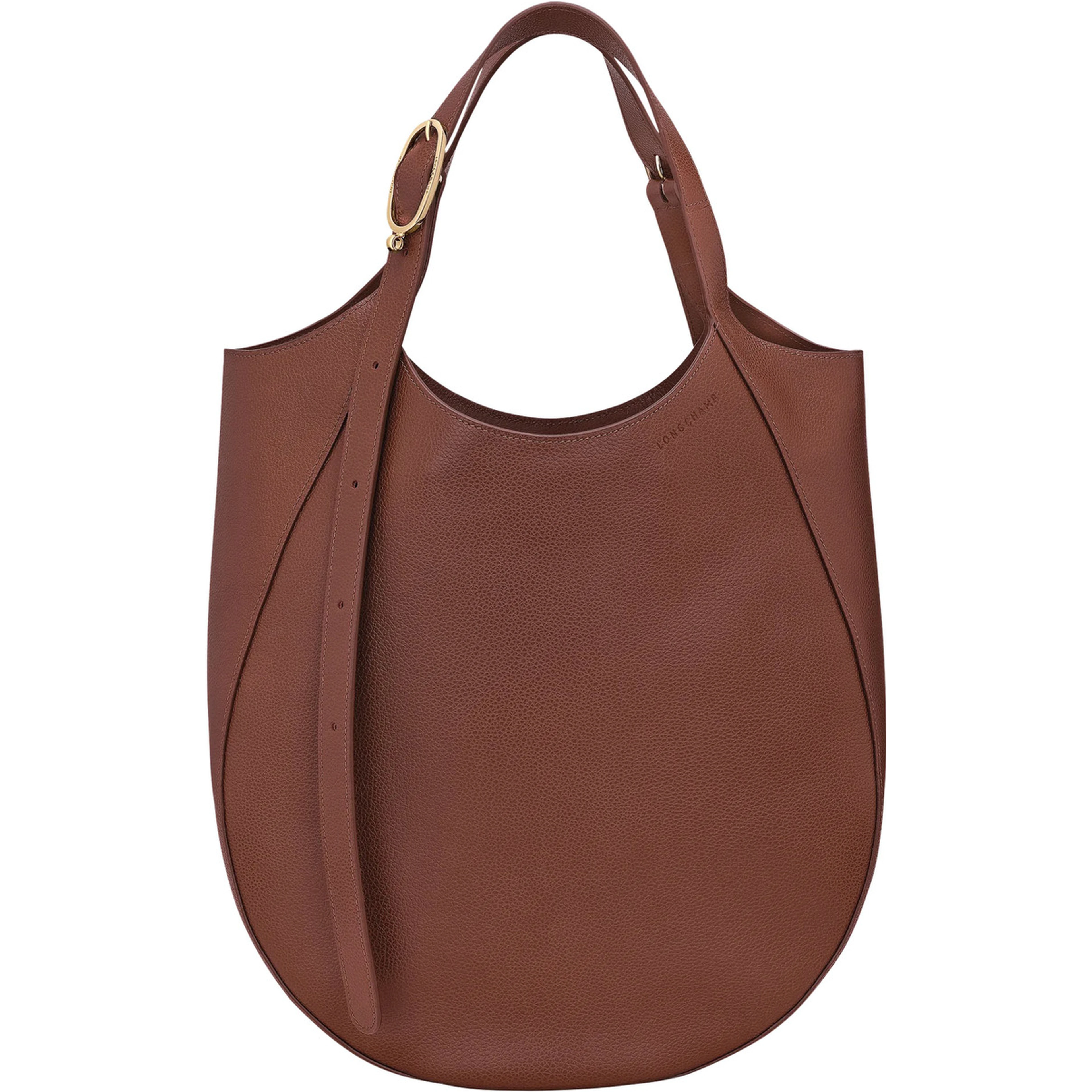 Le Foulonné Brown shoulder bag with Adjustable Buckle Handle in  Leather for Women