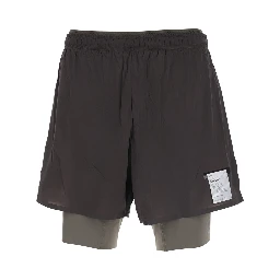 Shorts TechSilk 8 with elastic waistband and side pockets in Tech Fabric Brown Men